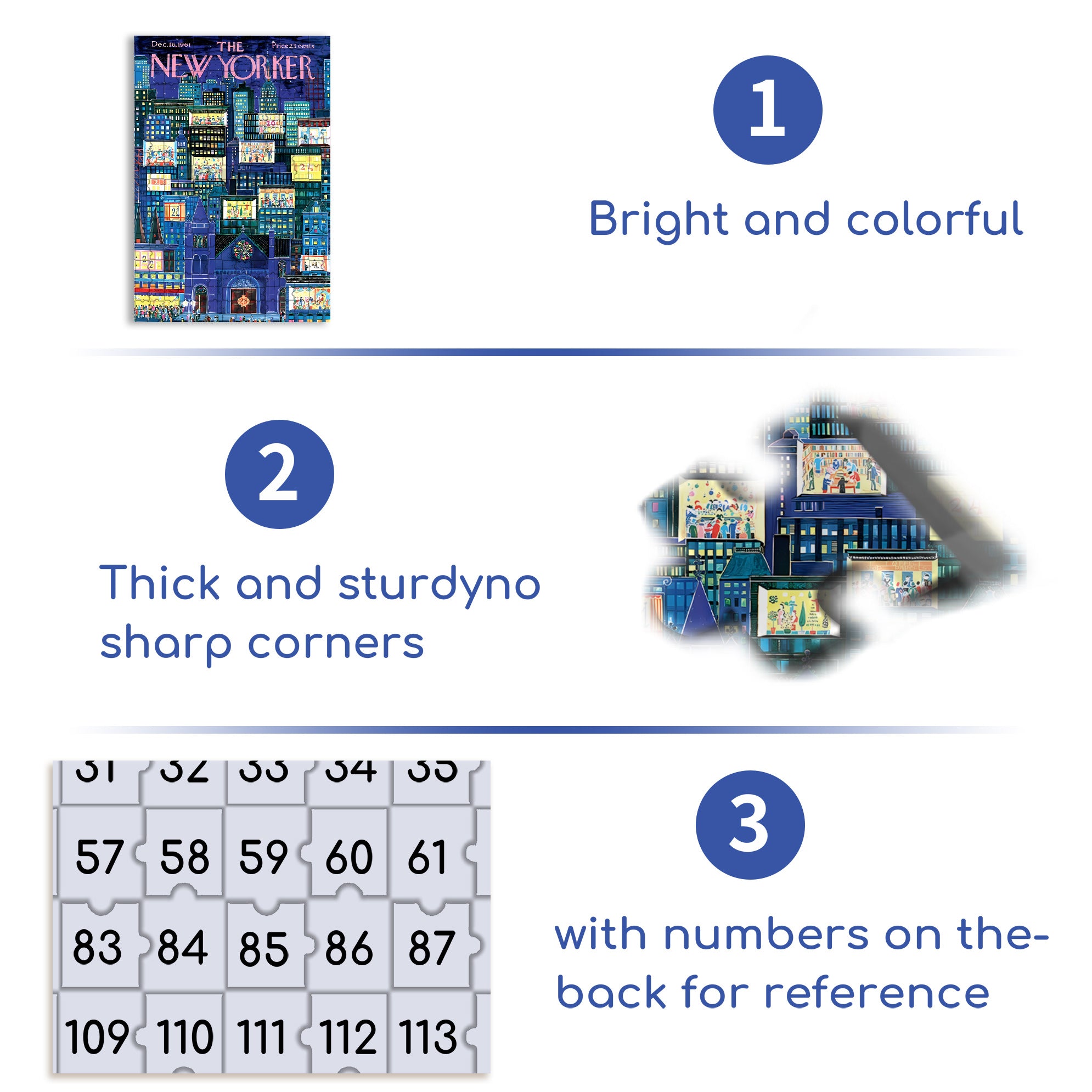 City Advent Calendar 500pcs/1000pcs Jigsaw Puzzle, Scratch-Resistant, Interactive Family Game & Brain-Boosting DIY Decor, Perfect for Halloween, Christmas & New Year Gifts, Family Puzzle Game