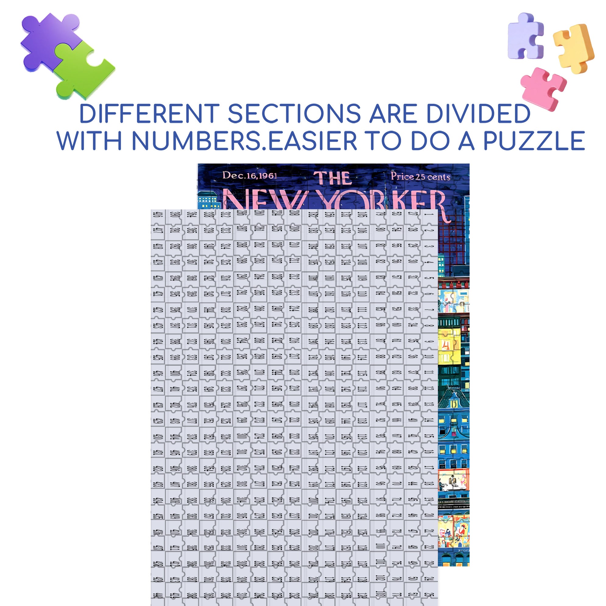 City Advent Calendar 500pcs/1000pcs Jigsaw Puzzle, Scratch-Resistant, Interactive Family Game & Brain-Boosting DIY Decor, Perfect for Halloween, Christmas & New Year Gifts, Family Puzzle Game
