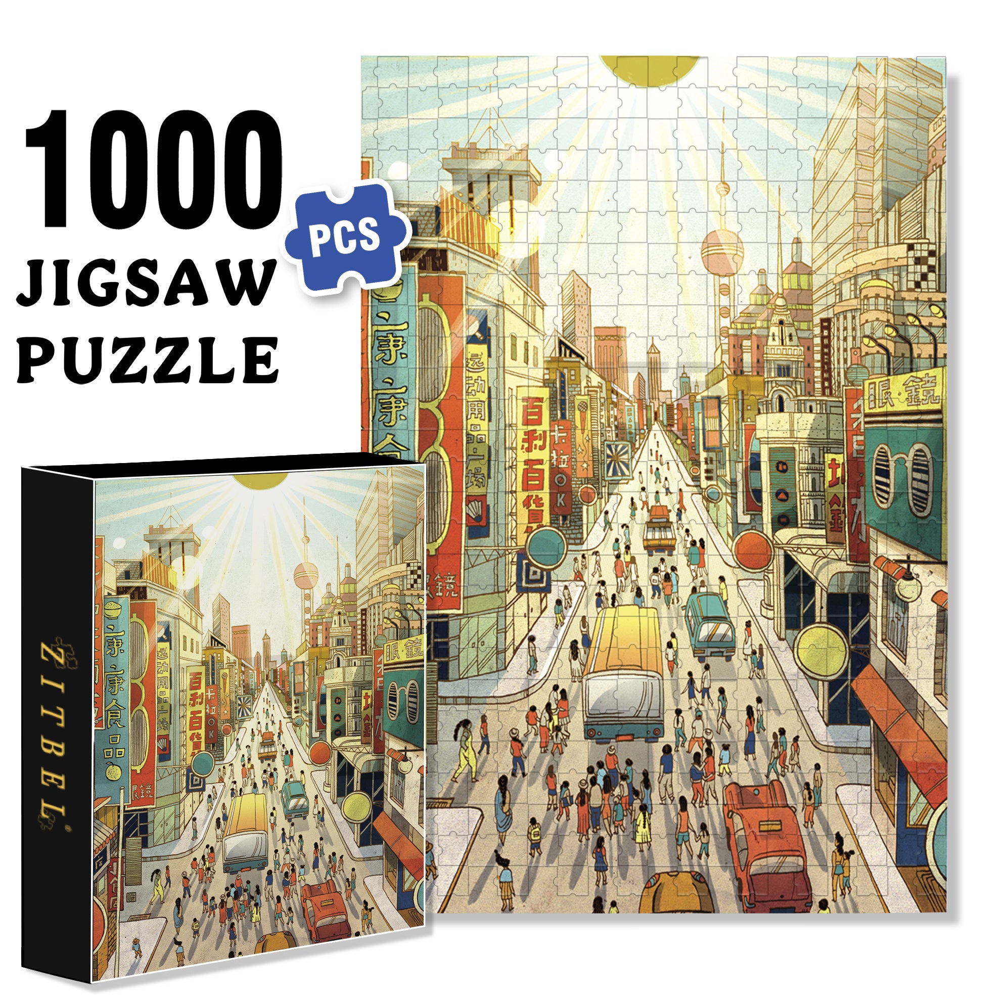 City Prayer 500pcs/1000pcs Jigsaw Puzzle, Scratch-Resistant, Interactive Family Game & Brain-Boosting DIY Decor, Perfect for Halloween, Christmas & New Year Gifts, Family Puzzle Game