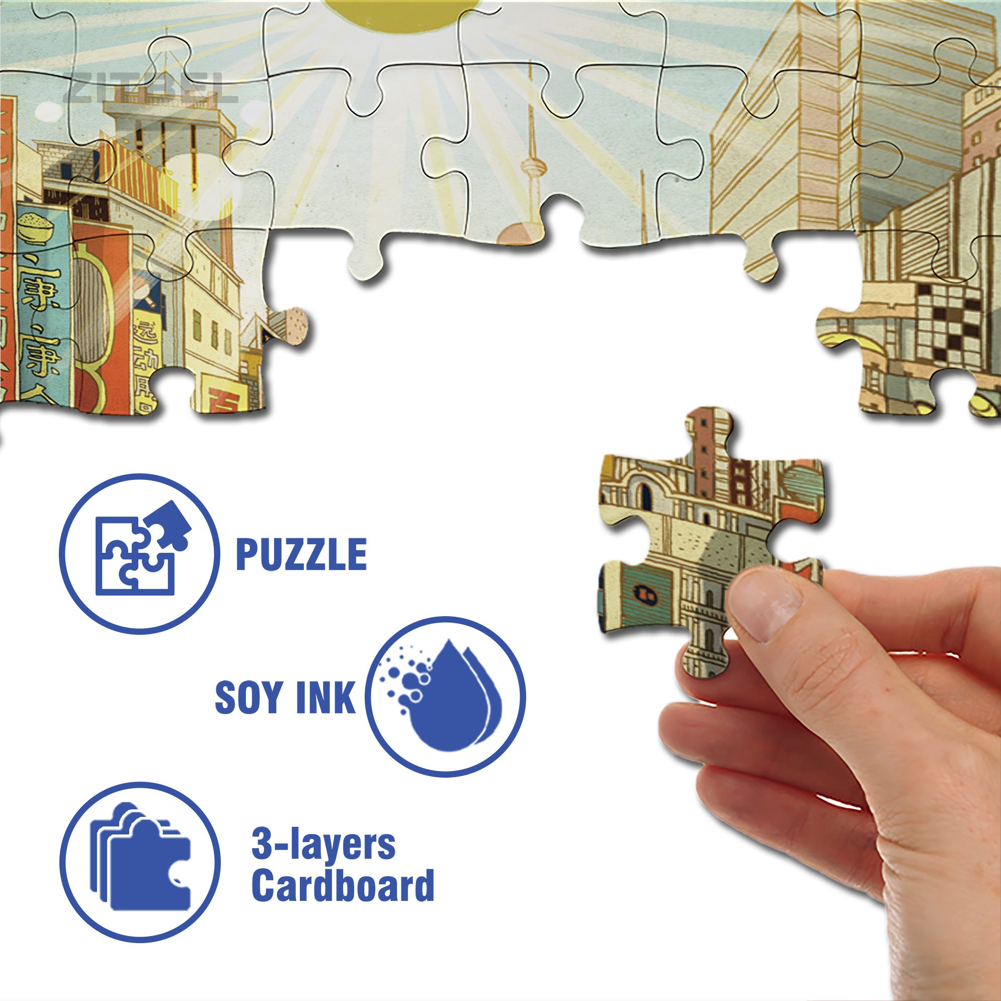 City Prayer 500pcs/1000pcs Jigsaw Puzzle, Scratch-Resistant, Interactive Family Game & Brain-Boosting DIY Decor, Perfect for Halloween, Christmas & New Year Gifts, Family Puzzle Game