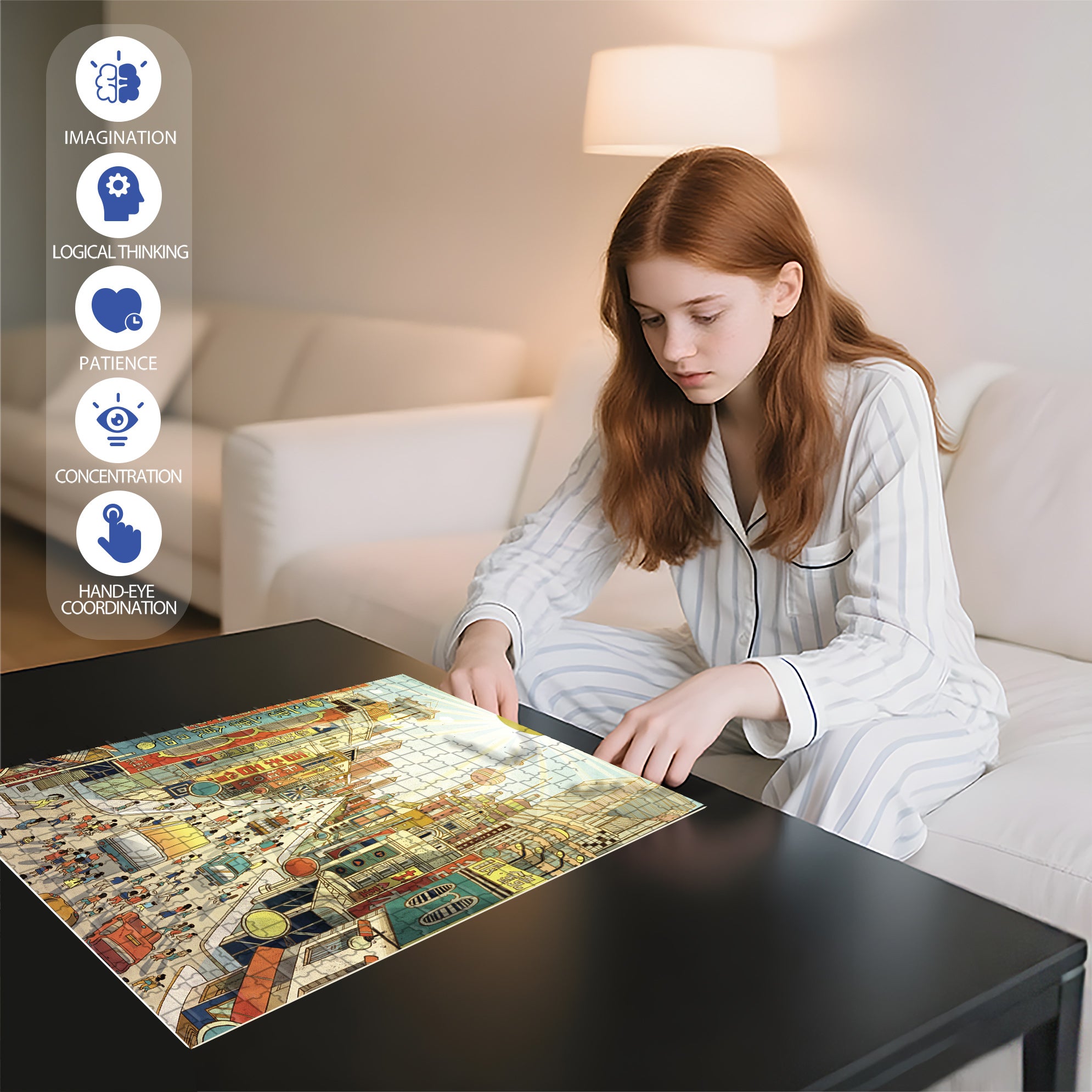 City Prayer 500pcs/1000pcs Jigsaw Puzzle, Scratch-Resistant, Interactive Family Game & Brain-Boosting DIY Decor, Perfect for Halloween, Christmas & New Year Gifts, Family Puzzle Game