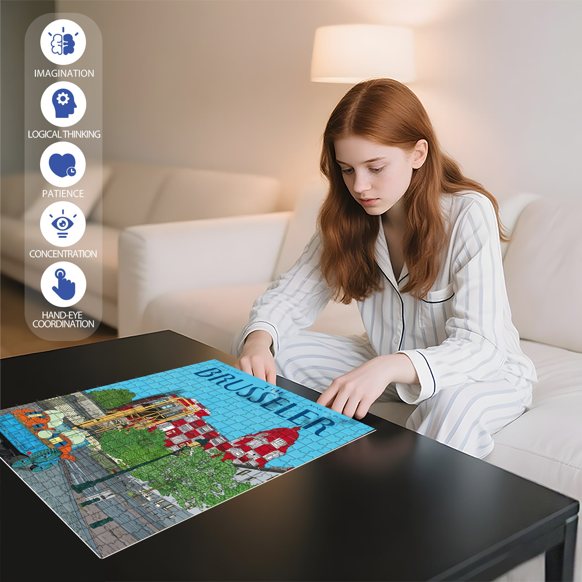 Clear 500pcs/1000pcs Jigsaw Puzzle, Scratch-Resistant, Interactive Family Game & Brain-Boosting DIY Decor, Perfect for Halloween, Christmas & New Year Gifts, Family Puzzle Game
