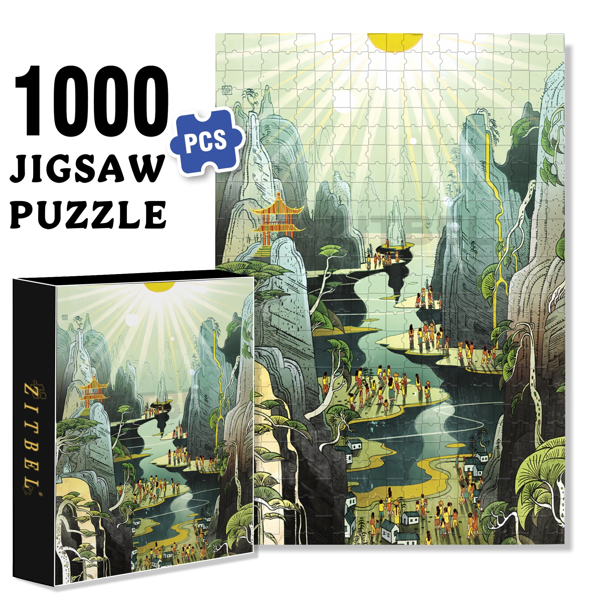Country Prayer 500pcs/1000pcs Jigsaw Puzzle, Scratch-Resistant, Interactive Family Game & Brain-Boosting DIY Decor, Perfect for Halloween, Christmas & New Year Gifts, Family Puzzle Game