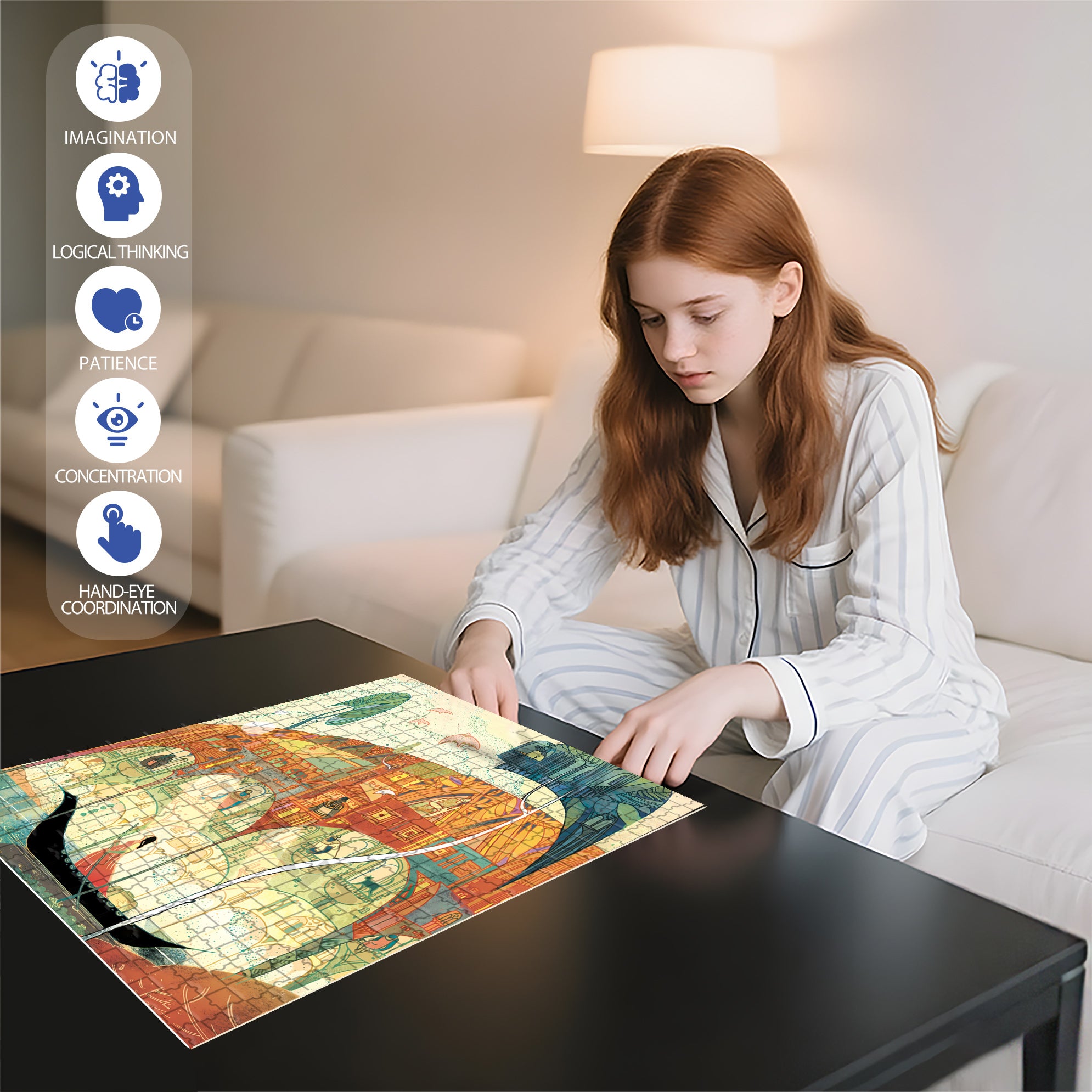 Crossing Borders 500pcs/1000pcs Jigsaw Puzzle, Scratch-Resistant, Interactive Family Game & Brain-Boosting DIY Decor, Perfect for Halloween, Christmas & New Year Gifts, Family Puzzle Game
