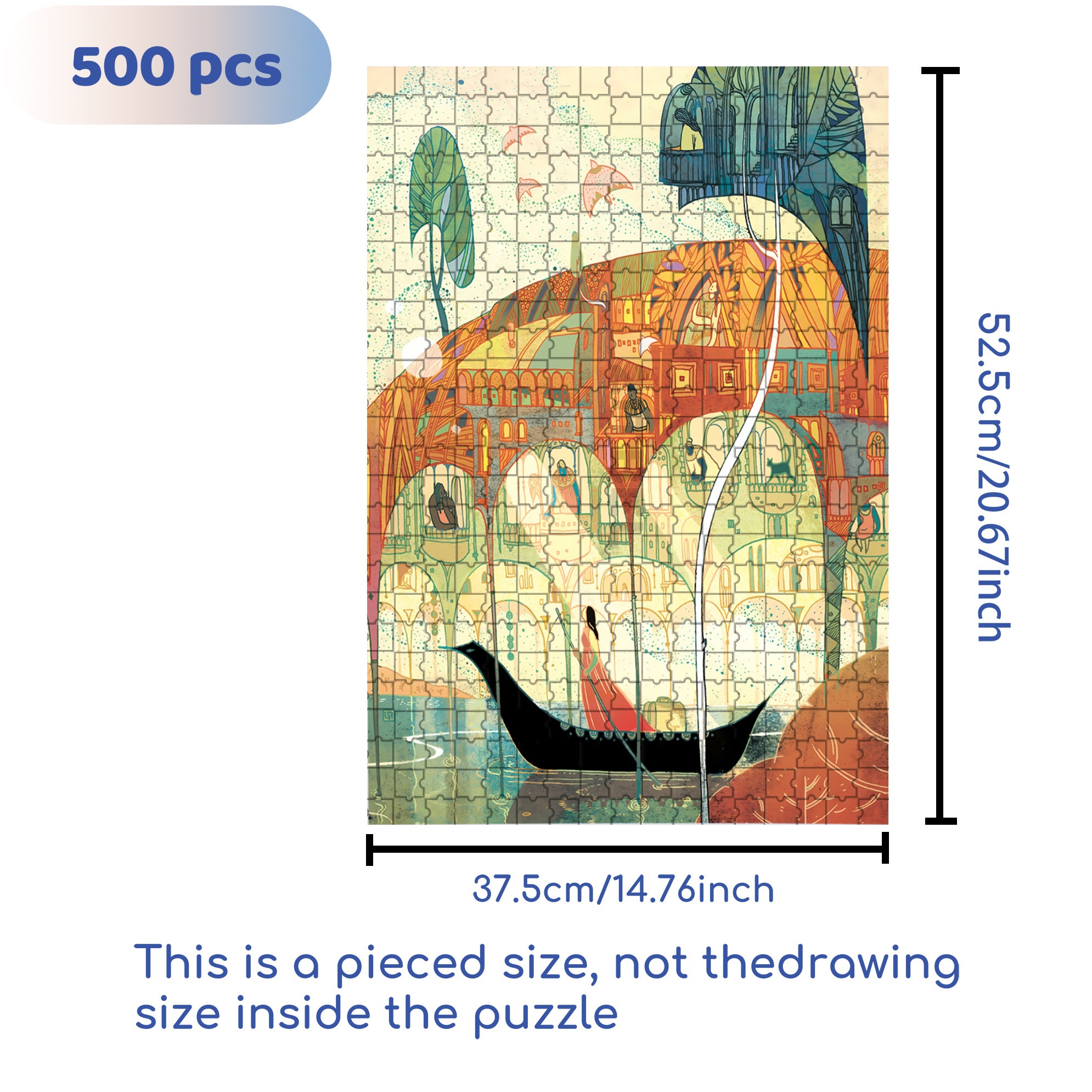 Crossing Borders 500pcs/1000pcs Jigsaw Puzzle, Scratch-Resistant, Interactive Family Game & Brain-Boosting DIY Decor, Perfect for Halloween, Christmas & New Year Gifts, Family Puzzle Game