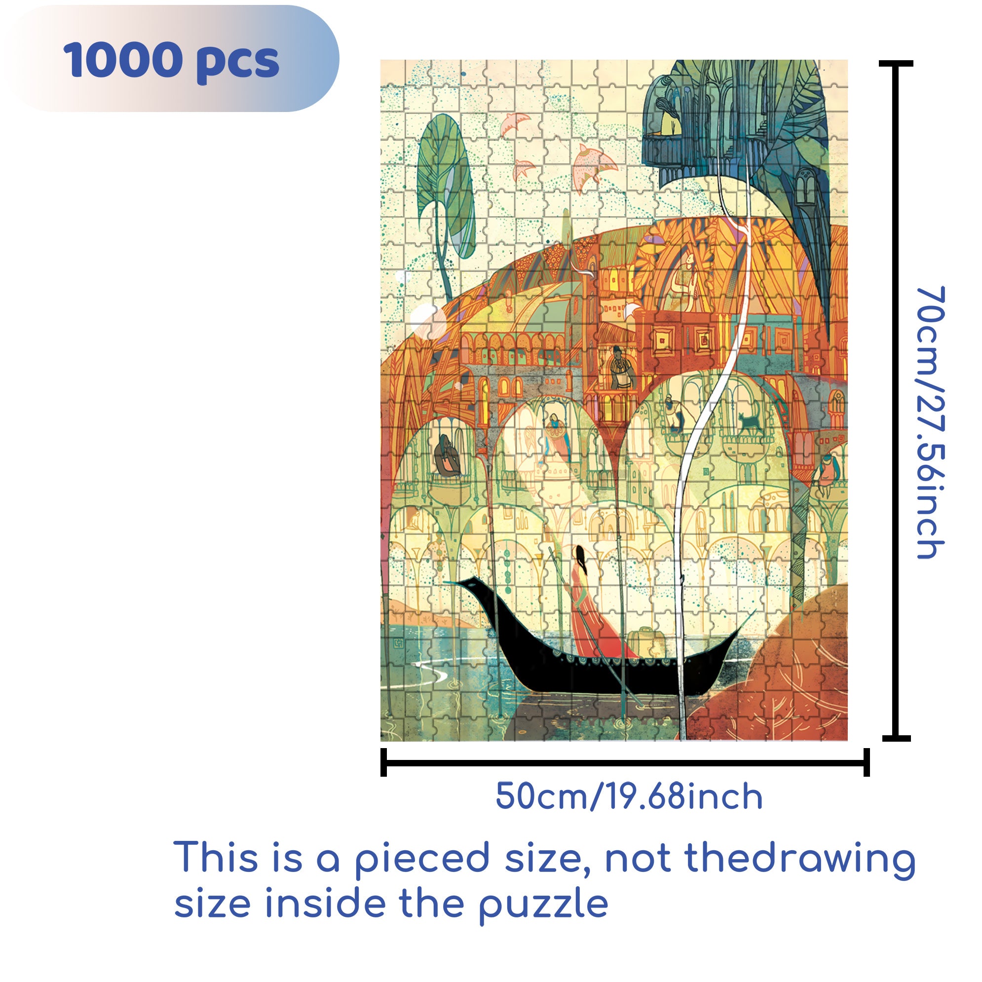 Crossing Borders 500pcs/1000pcs Jigsaw Puzzle, Scratch-Resistant, Interactive Family Game & Brain-Boosting DIY Decor, Perfect for Halloween, Christmas & New Year Gifts, Family Puzzle Game