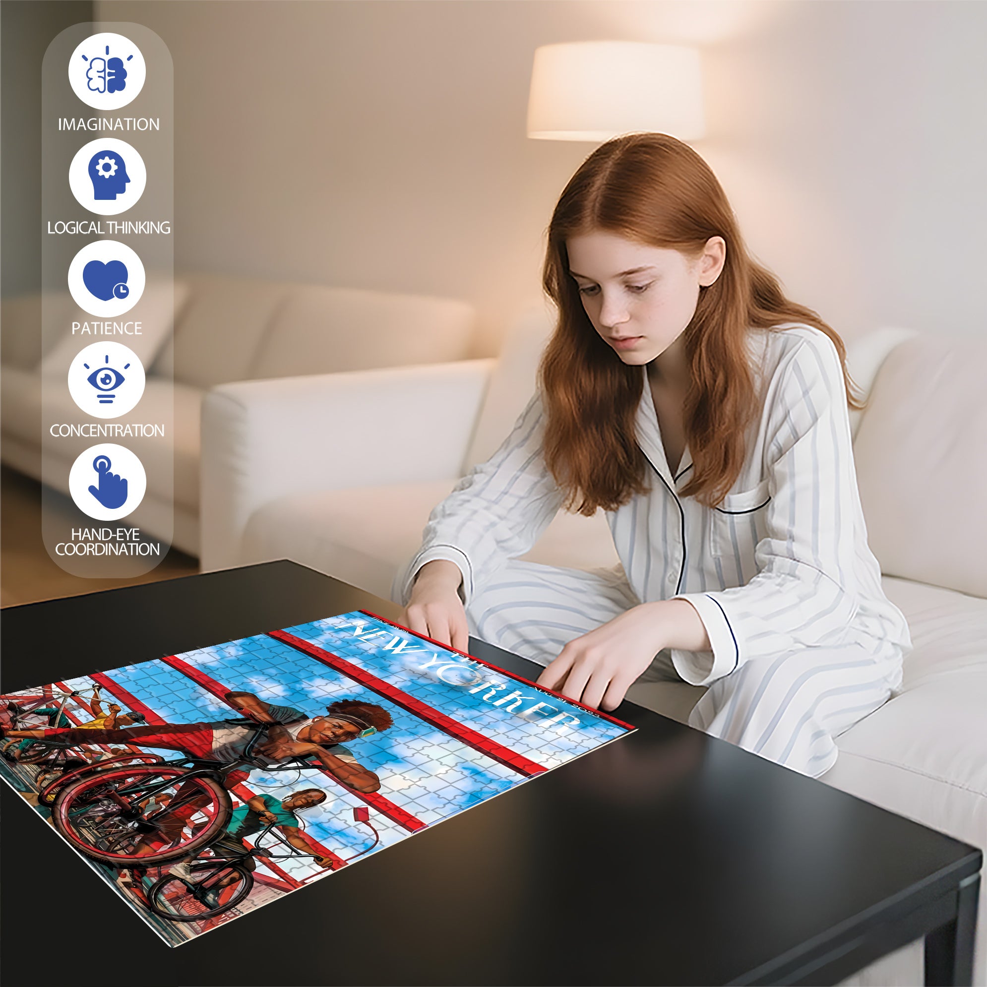 Cycling Enthusiasts 500pcs/1000pcs Jigsaw Puzzle, Scratch-Resistant, Interactive Family Game & Brain-Boosting DIY Decor, Perfect for Halloween, Christmas & New Year Gifts, Family Puzzle Game
