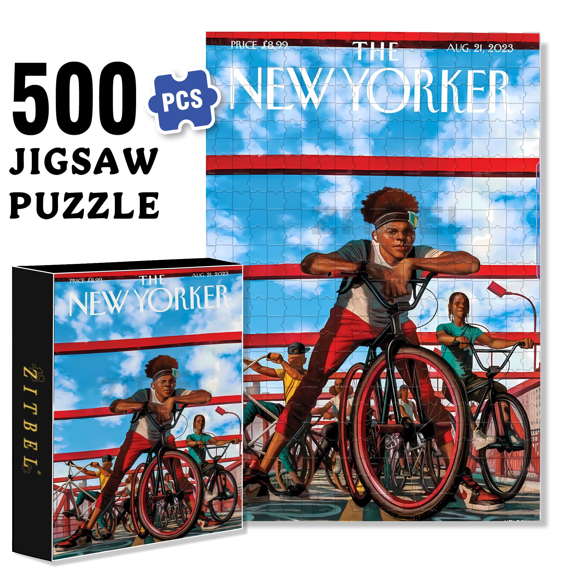 Cycling Enthusiasts 500pcs/1000pcs Jigsaw Puzzle, Scratch-Resistant, Interactive Family Game & Brain-Boosting DIY Decor, Perfect for Halloween, Christmas & New Year Gifts, Family Puzzle Game