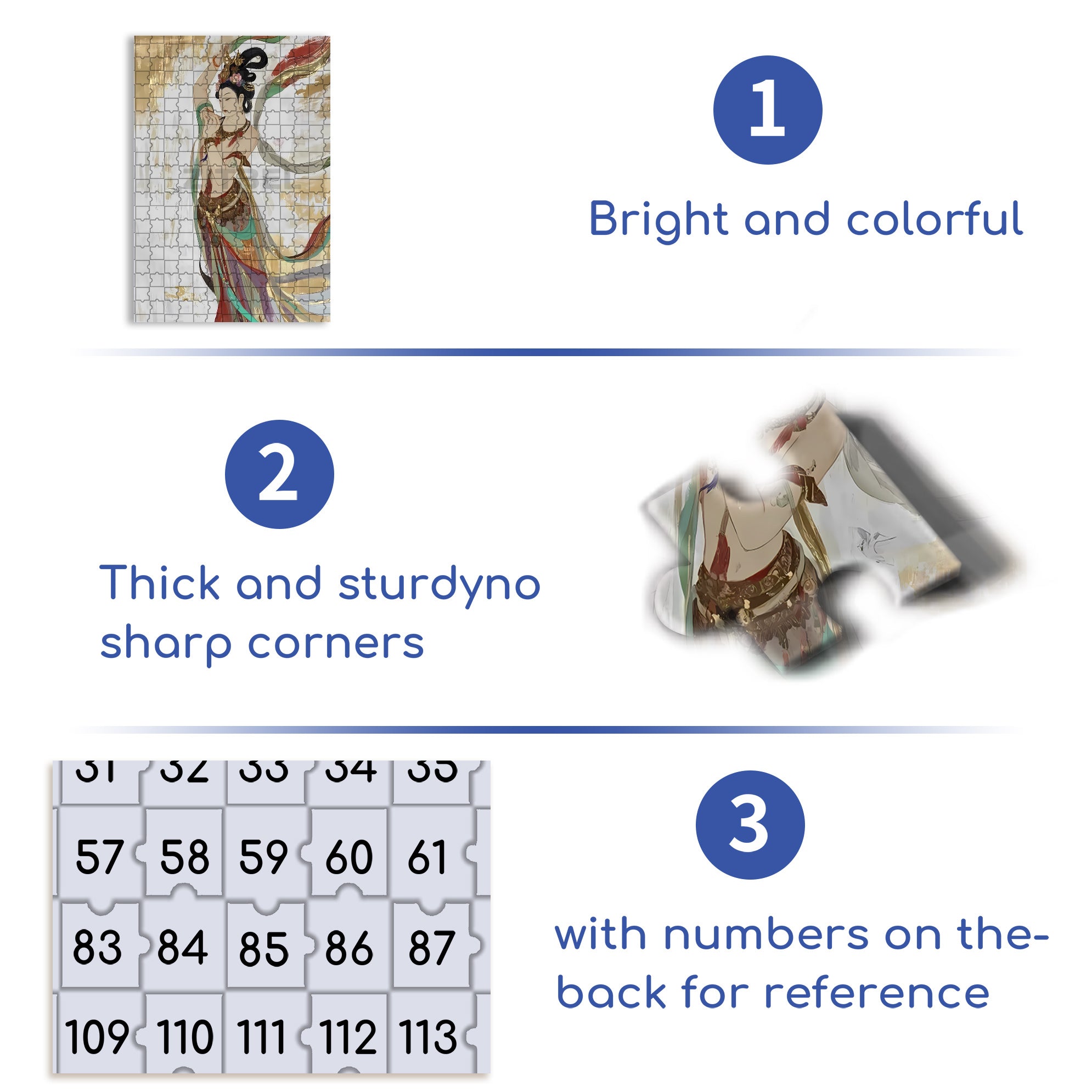 Dunhuang Murals 500pcs/1000pcs Jigsaw Puzzle, Scratch-Resistant, Interactive Family Game & Brain-Boosting DIY Decor, Perfect for Halloween, Christmas & New Year Gifts, Family Puzzle Game