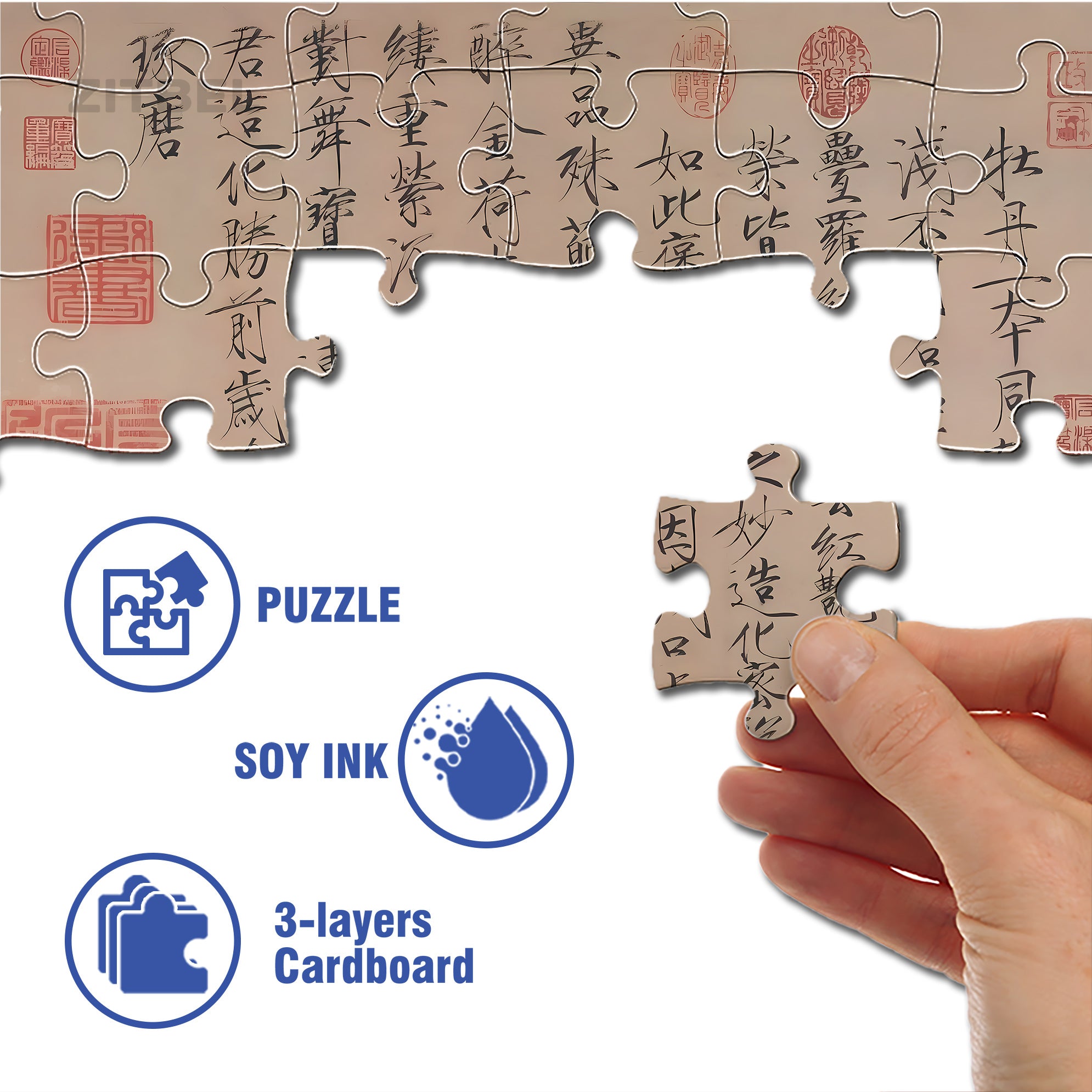 Emperor Huizong of Song 500pcs/1000pcs Jigsaw Puzzle, Scratch-Resistant, Interactive Family Game & Brain-Boosting DIY Decor, Perfect for Halloween, Christmas & New Year Gifts, Family Puzzle Game