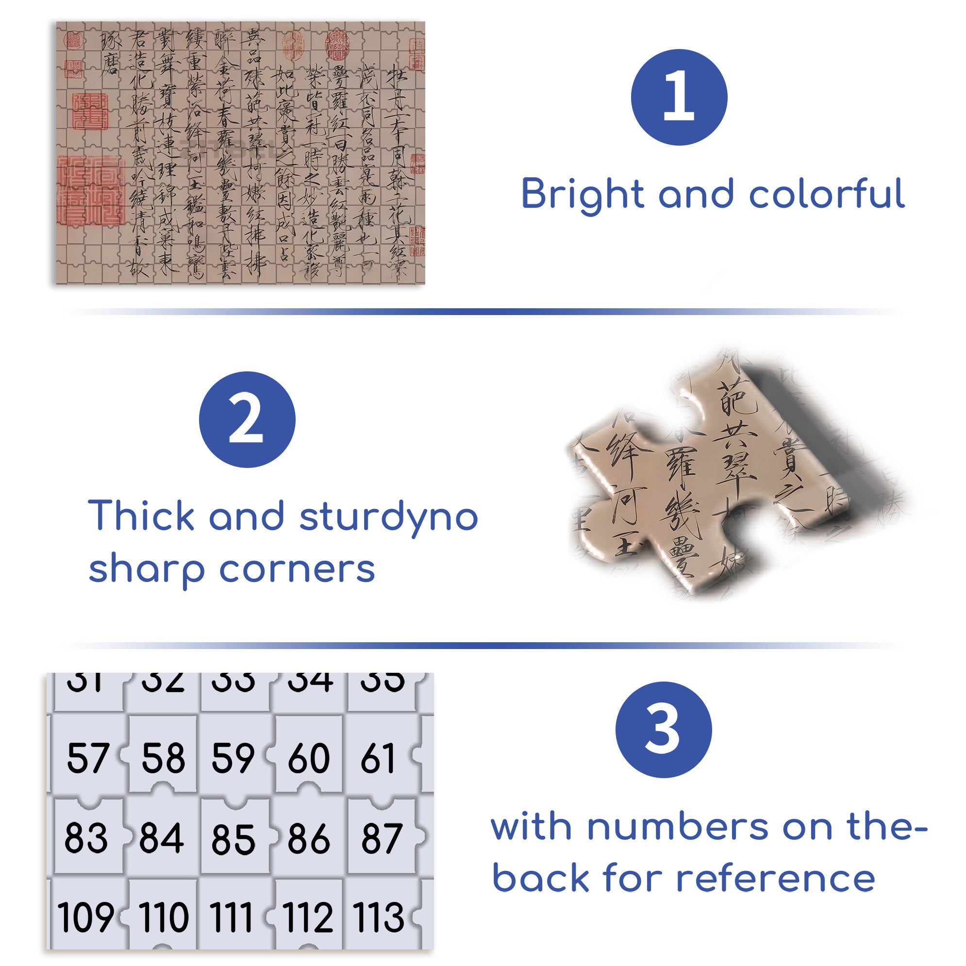 Emperor Huizong of Song 500pcs/1000pcs Jigsaw Puzzle, Scratch-Resistant, Interactive Family Game & Brain-Boosting DIY Decor, Perfect for Halloween, Christmas & New Year Gifts, Family Puzzle Game