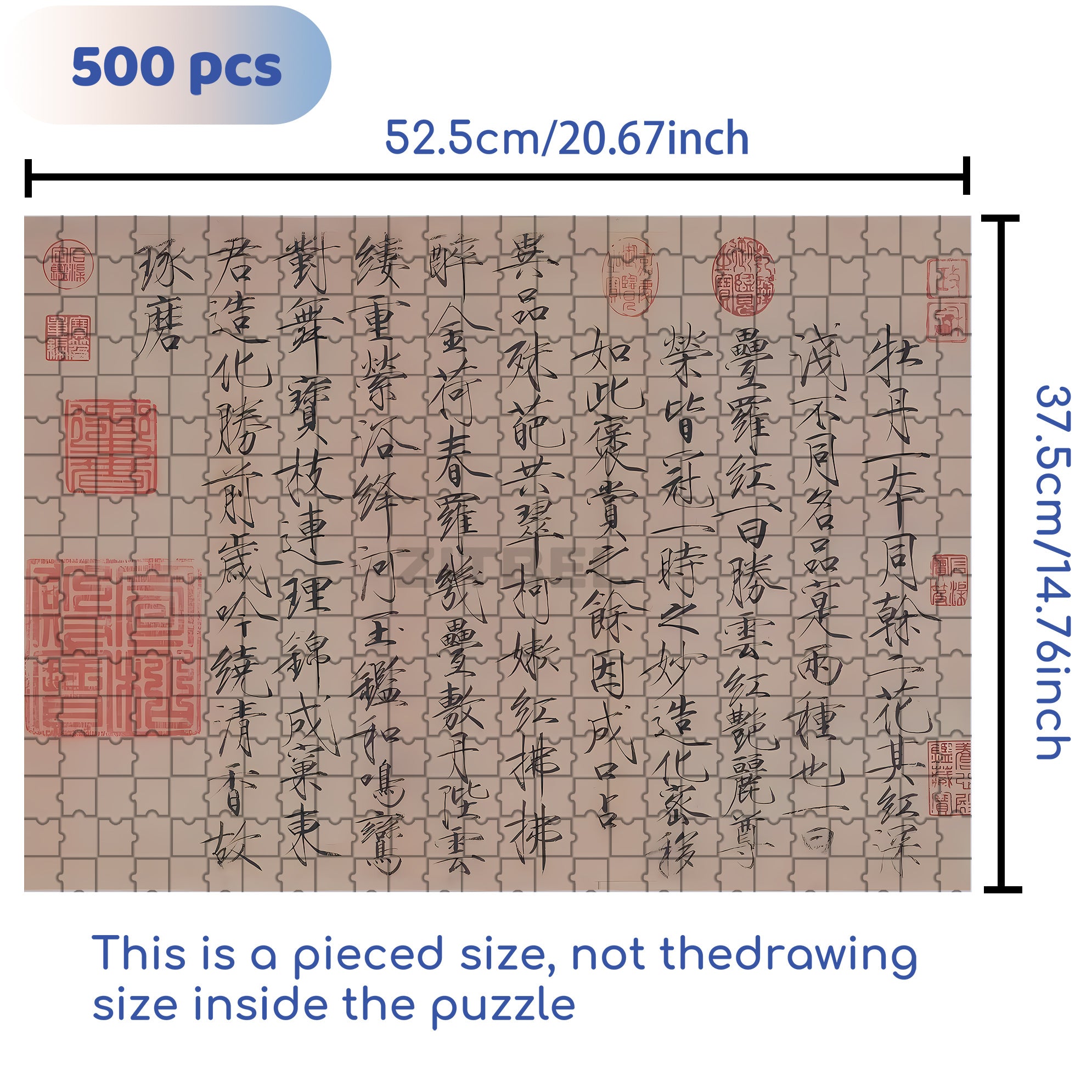 Emperor Huizong of Song 500pcs/1000pcs Jigsaw Puzzle, Scratch-Resistant, Interactive Family Game & Brain-Boosting DIY Decor, Perfect for Halloween, Christmas & New Year Gifts, Family Puzzle Game
