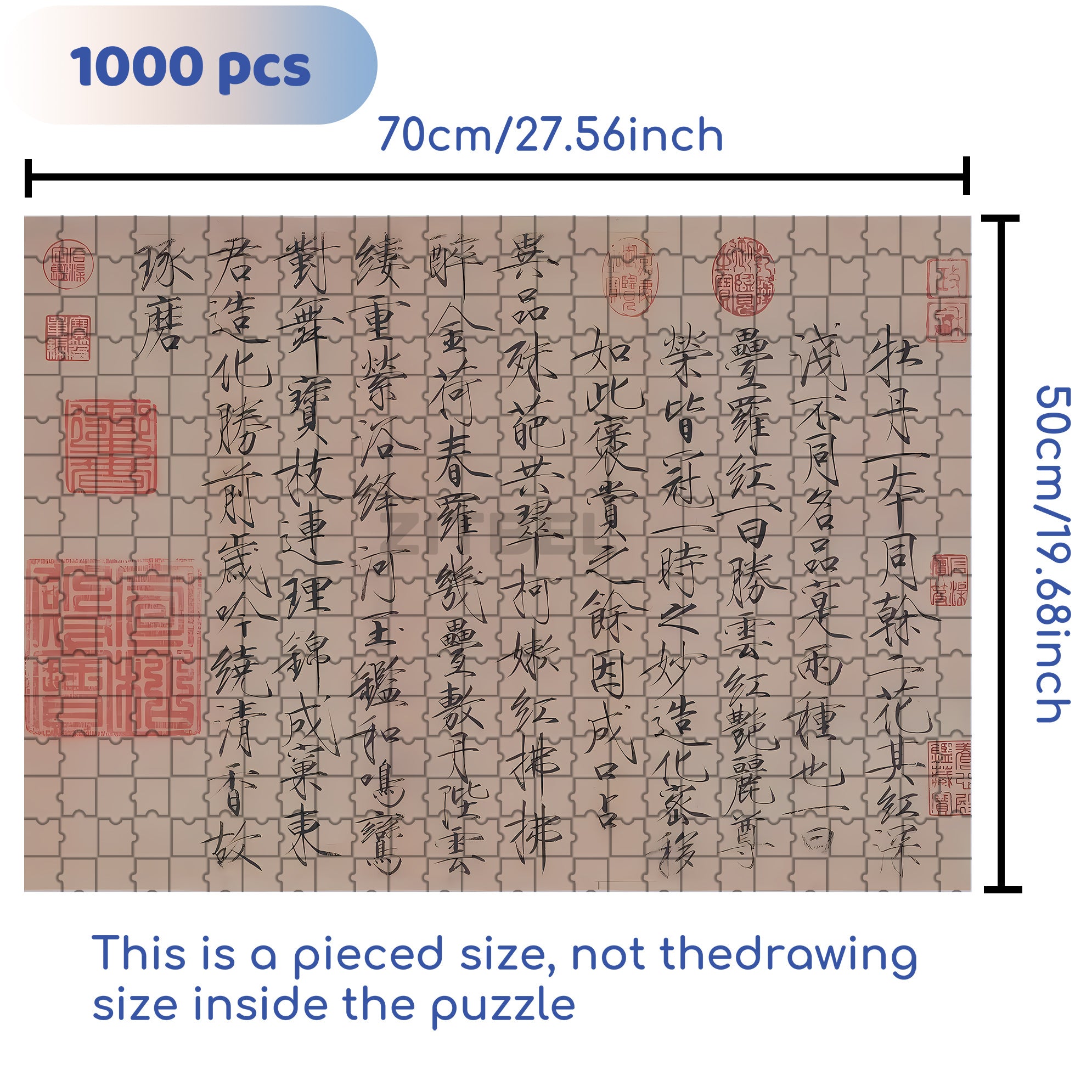 Emperor Huizong of Song 500pcs/1000pcs Jigsaw Puzzle, Scratch-Resistant, Interactive Family Game & Brain-Boosting DIY Decor, Perfect for Halloween, Christmas & New Year Gifts, Family Puzzle Game