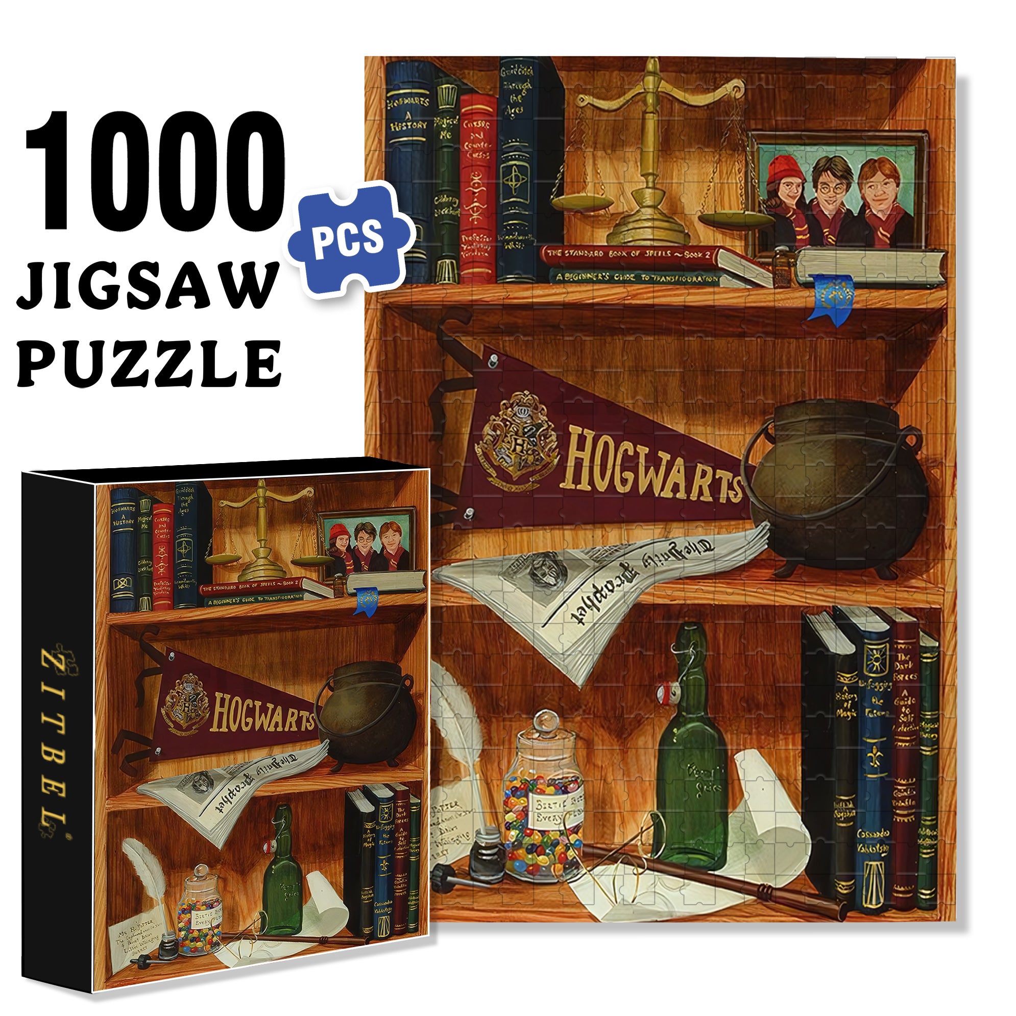 Fanatical Fans 500pcs/1000pcs Jigsaw Puzzle, Scratch-Resistant, Interactive Family Game & Brain-Boosting DIY Decor, Perfect for Halloween, Christmas & New Year Gifts, Family Puzzle Game