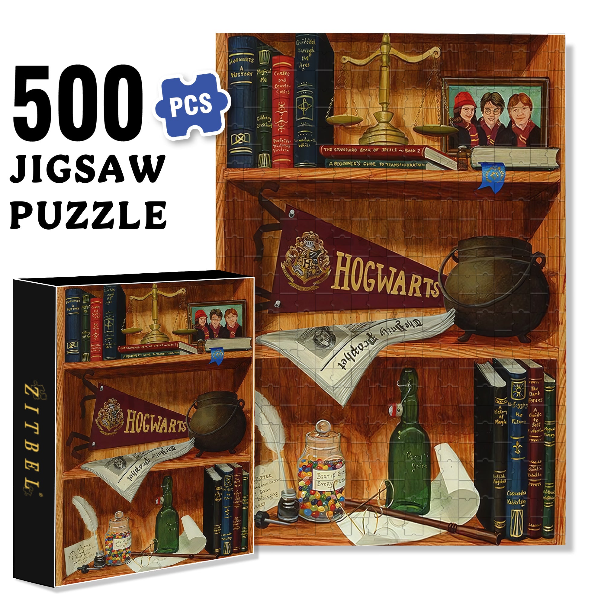 Fanatical Fans 500pcs/1000pcs Jigsaw Puzzle, Scratch-Resistant, Interactive Family Game & Brain-Boosting DIY Decor, Perfect for Halloween, Christmas & New Year Gifts, Family Puzzle Game