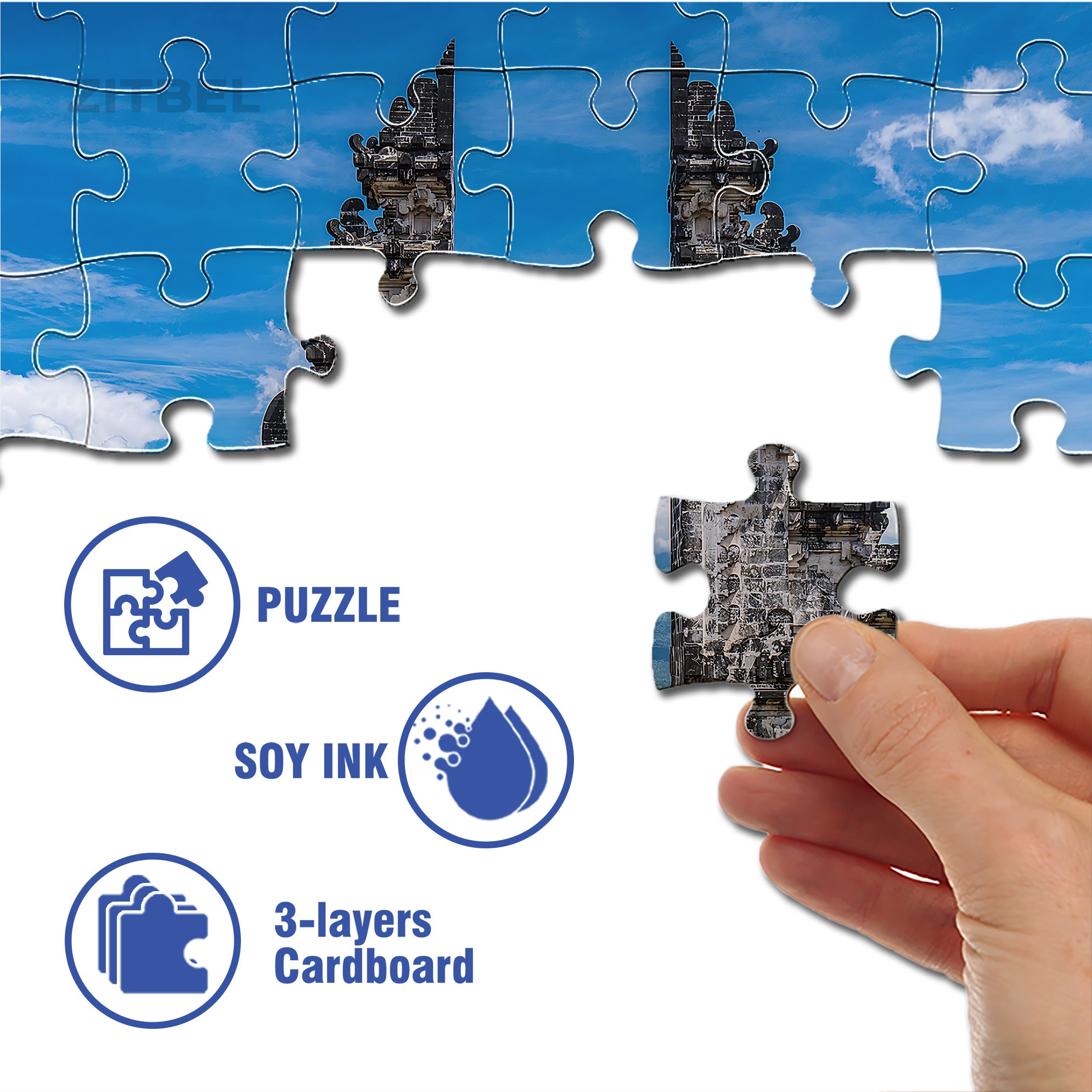 Gate of Heaven at Lempuyang Temple in Bali 500pcs/1000pcs Jigsaw Puzzle, Scratch-Resistant, Interactive Family Game & Brain-Boosting DIY Decor, Perfect for Halloween, Christmas & New Year Gifts, Family Puzzle Game