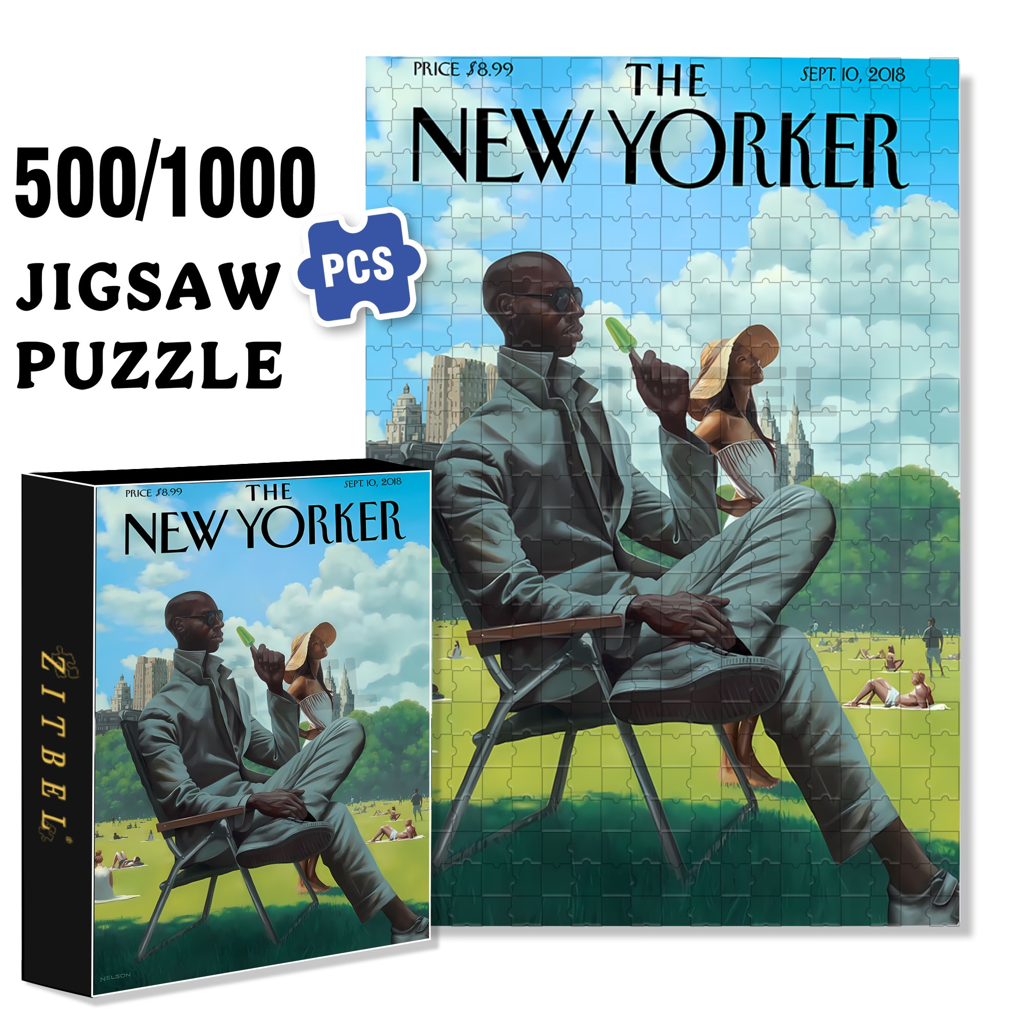Gentleman 500pcs/1000pcs Jigsaw Puzzle, Scratch-Resistant, Interactive Family Game & Brain-Boosting DIY Decor, Perfect for Halloween, Christmas & New Year Gifts, Family Puzzle Game