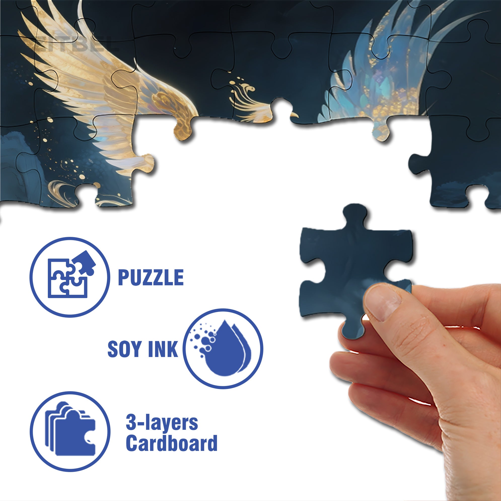 Golden Phoenix 500pcs/1000pcs Jigsaw Puzzle, Scratch-Resistant, Interactive Family Game & Brain-Boosting DIY Decor, Perfect for Halloween, Christmas & New Year Gifts, Family Puzzle Game
