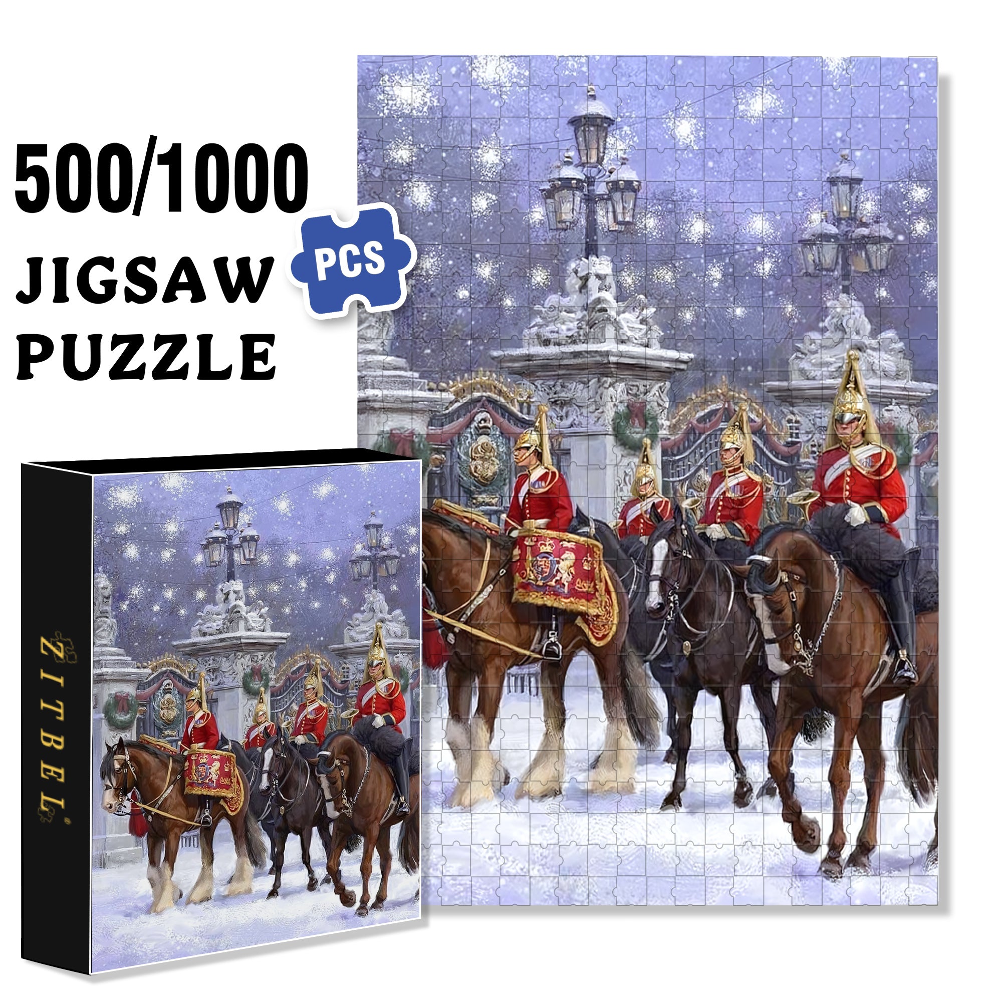 Guards 500pcs/1000pcs Jigsaw Puzzle, Scratch-Resistant, Interactive Family Game & Brain-Boosting DIY Decor, Perfect for Halloween, Christmas & New Year Gifts, Family Puzzle Game