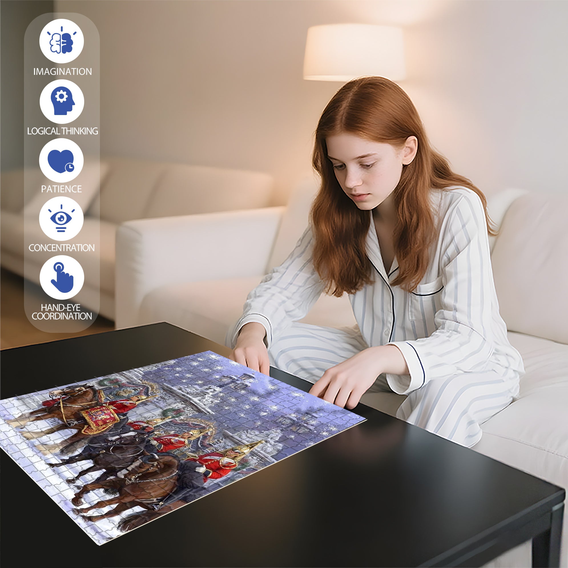 Guards 500pcs/1000pcs Jigsaw Puzzle, Scratch-Resistant, Interactive Family Game & Brain-Boosting DIY Decor, Perfect for Halloween, Christmas & New Year Gifts, Family Puzzle Game