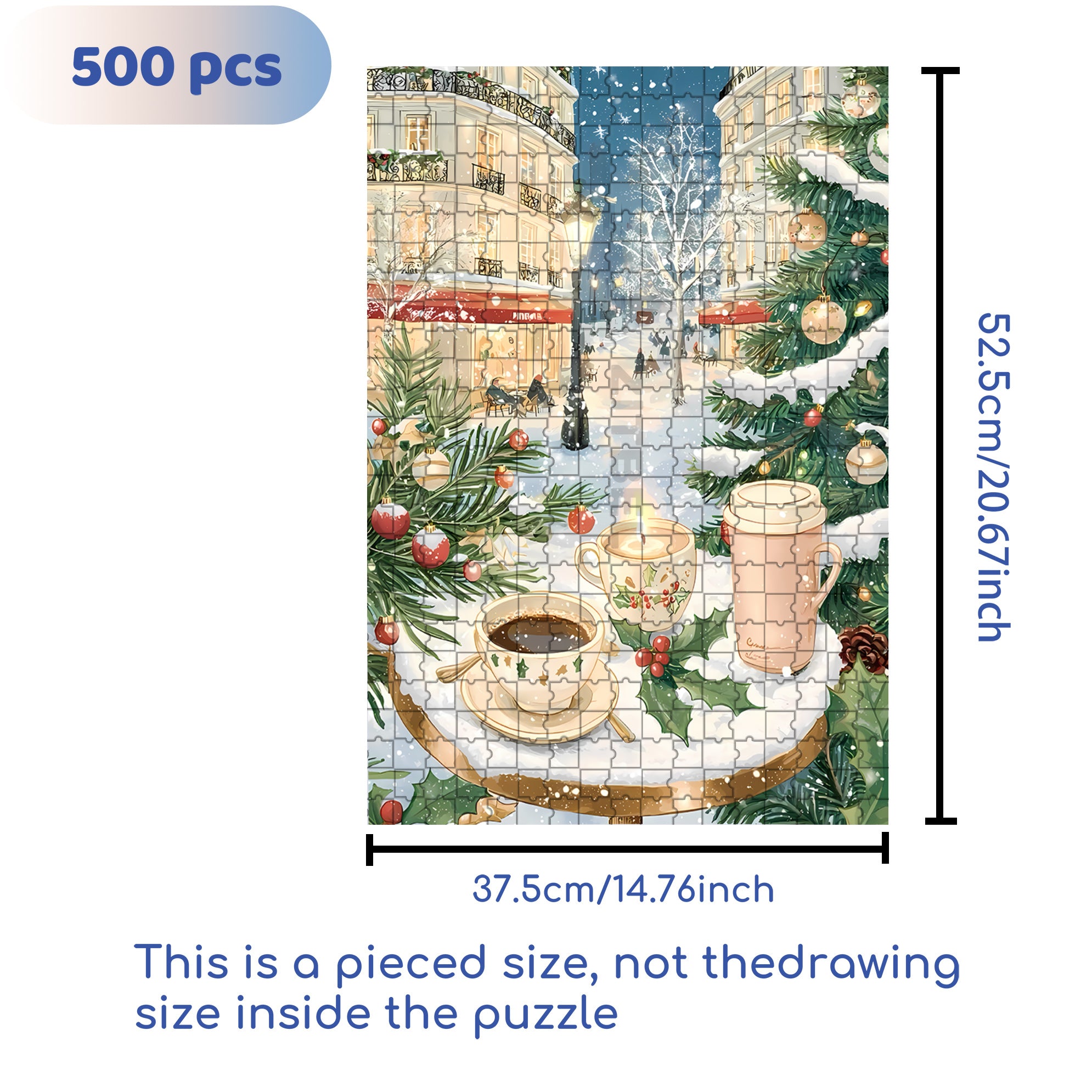 Hot Coffee 500pcs/1000pcs Jigsaw Puzzle, Scratch-Resistant, Interactive Family Game & Brain-Boosting DIY Decor, Perfect for Halloween, Christmas & New Year Gifts, Family Puzzle Game