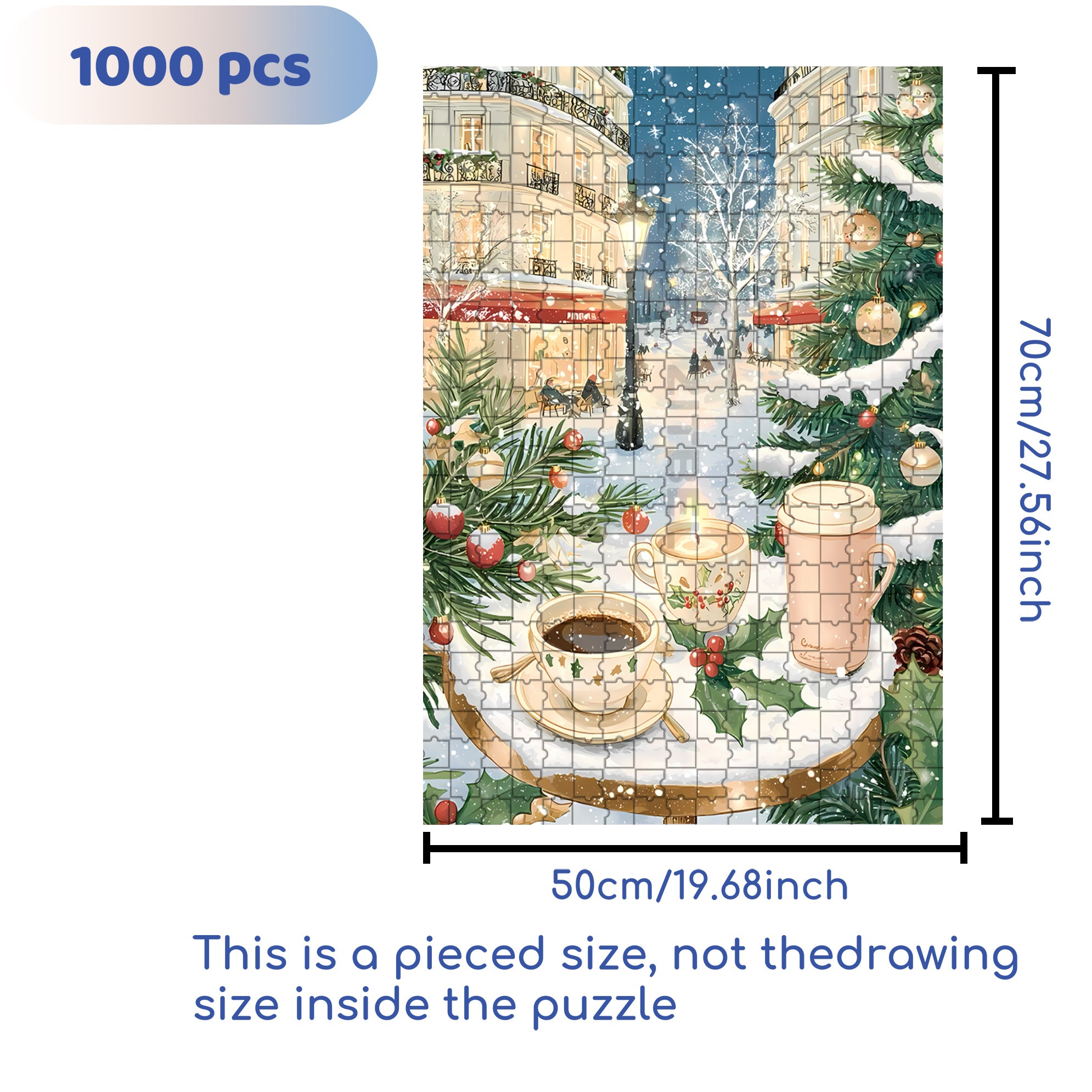 Hot Coffee 500pcs/1000pcs Jigsaw Puzzle, Scratch-Resistant, Interactive Family Game & Brain-Boosting DIY Decor, Perfect for Halloween, Christmas & New Year Gifts, Family Puzzle Game