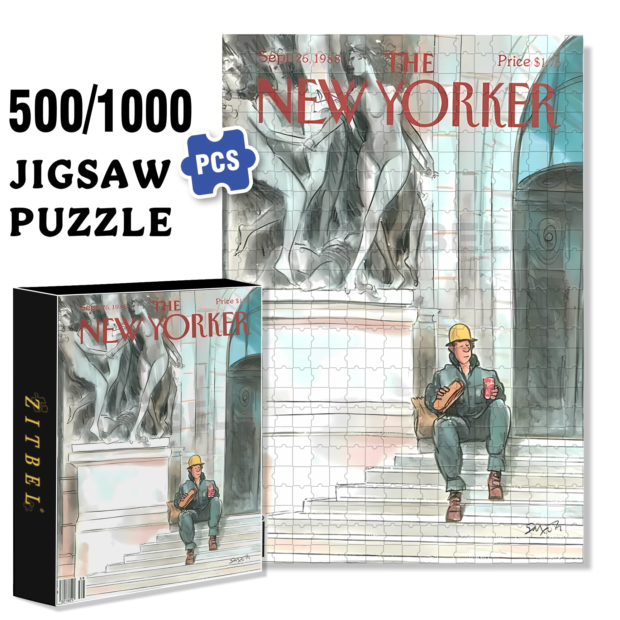 Hot Dog Lunch 500pcs/1000pcs Jigsaw Puzzle, Scratch-Resistant, Interactive Family Game & Brain-Boosting DIY Decor, Perfect for Halloween, Christmas & New Year Gifts, Family Puzzle Game