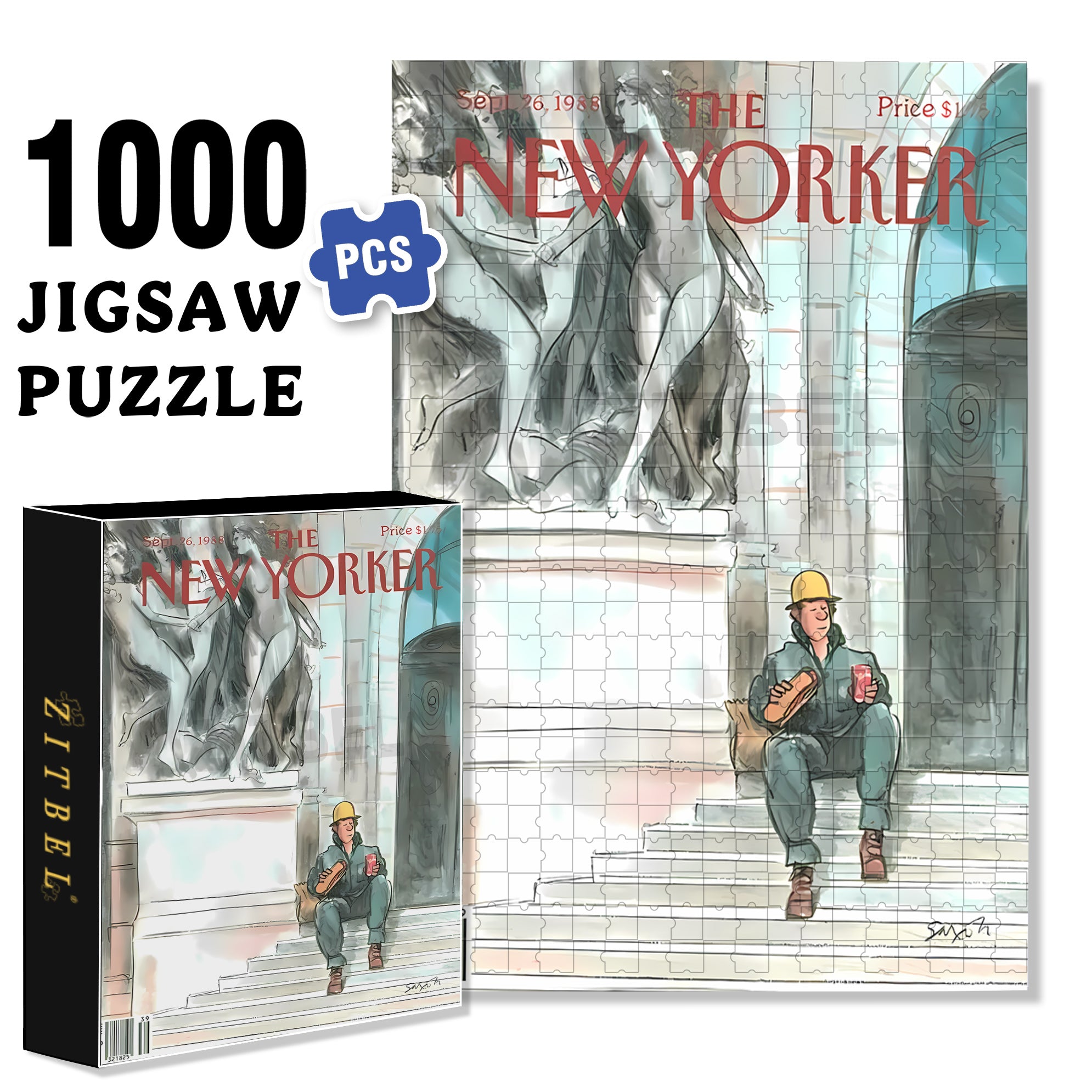 Hot Dog Lunch 500pcs/1000pcs Jigsaw Puzzle, Scratch-Resistant, Interactive Family Game & Brain-Boosting DIY Decor, Perfect for Halloween, Christmas & New Year Gifts, Family Puzzle Game