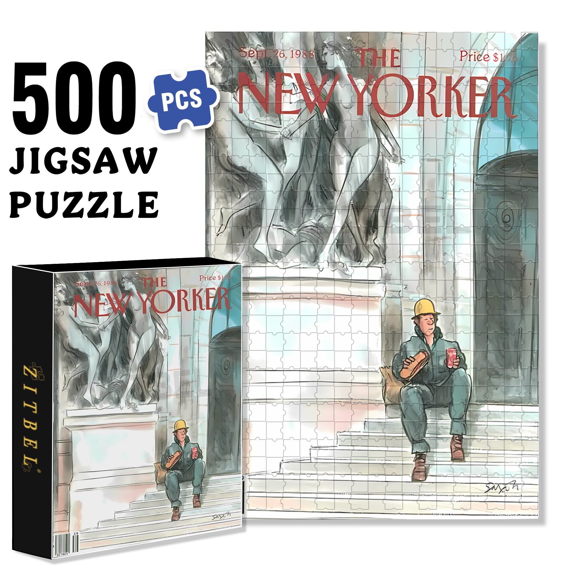 Hot Dog Lunch 500pcs/1000pcs Jigsaw Puzzle, Scratch-Resistant, Interactive Family Game & Brain-Boosting DIY Decor, Perfect for Halloween, Christmas & New Year Gifts, Family Puzzle Game