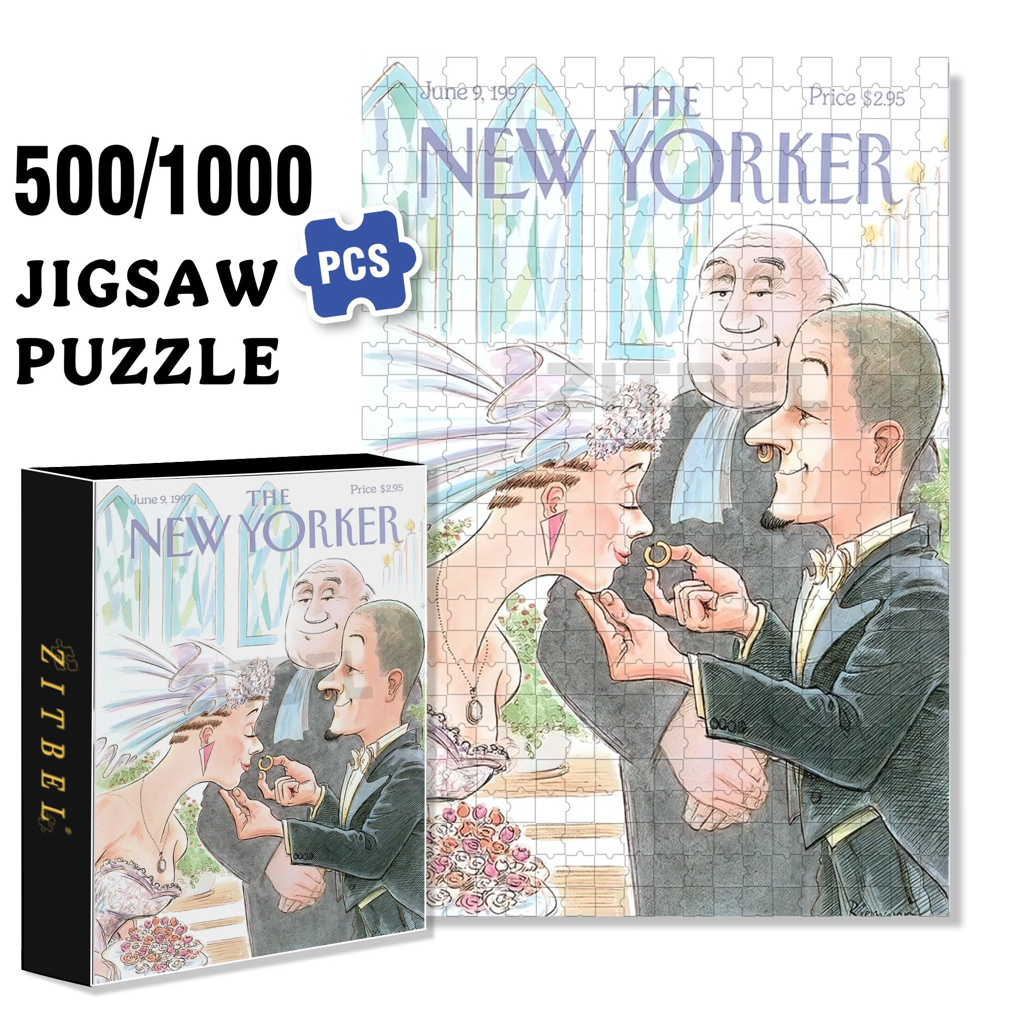I Do 500pcs/1000pcs Jigsaw Puzzle, Scratch-Resistant, Interactive Family Game & Brain-Boosting DIY Decor, Perfect for Halloween, Christmas & New Year Gifts, Family Puzzle Game