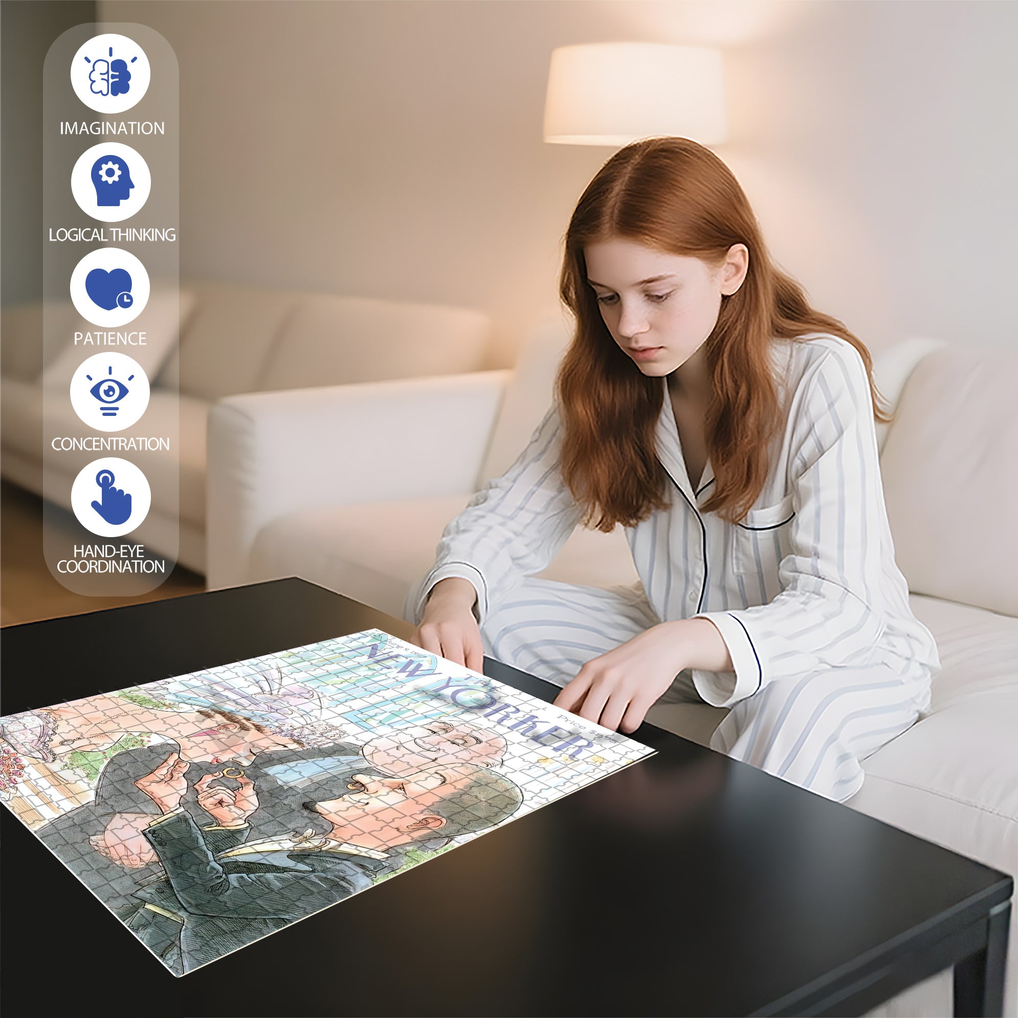 I Do 500pcs/1000pcs Jigsaw Puzzle, Scratch-Resistant, Interactive Family Game & Brain-Boosting DIY Decor, Perfect for Halloween, Christmas & New Year Gifts, Family Puzzle Game