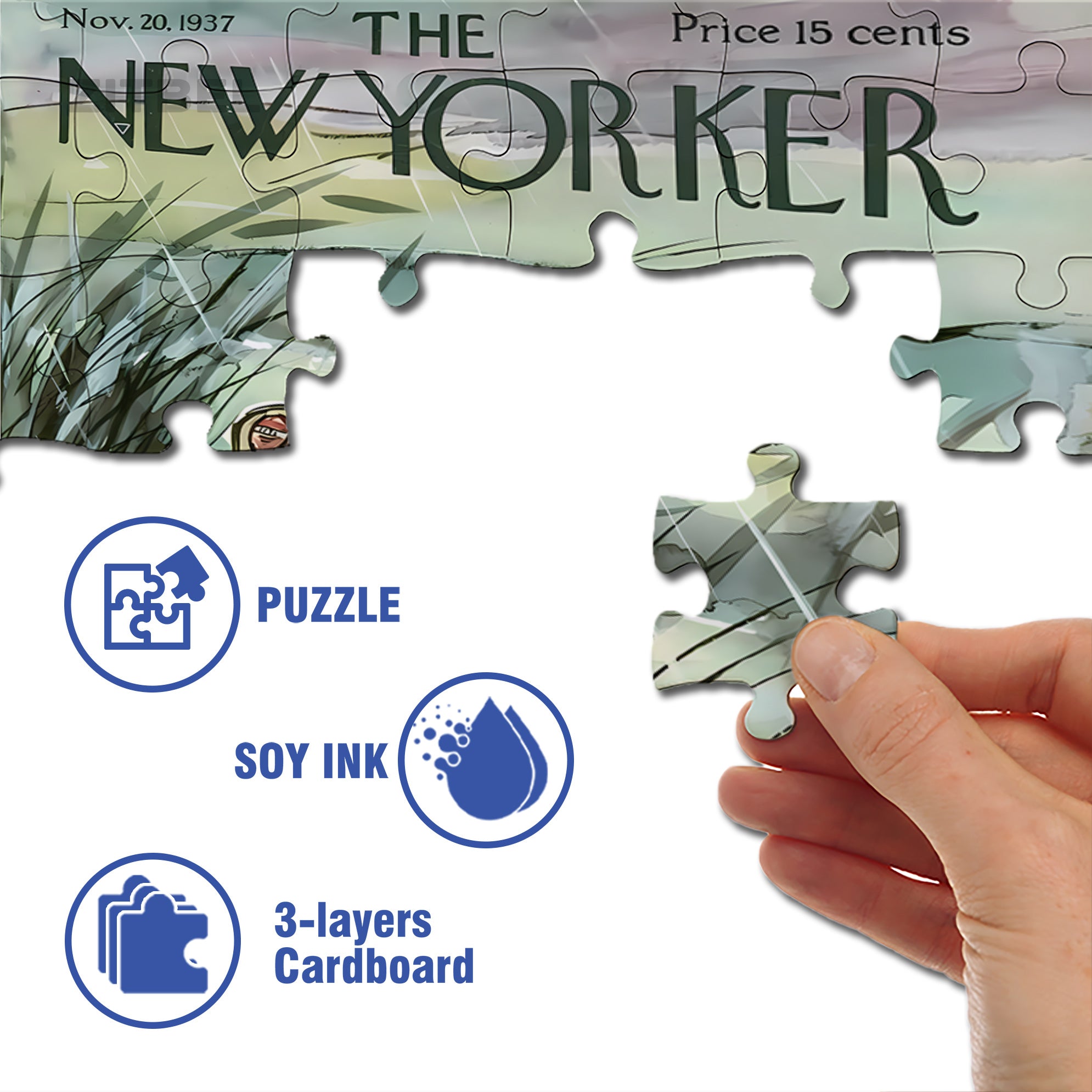 In The Newspaper 500pcs/1000pcs Jigsaw Puzzle, Scratch-Resistant, Interactive Family Game & Brain-Boosting DIY Decor, Perfect for Halloween, Christmas & New Year Gifts, Family Puzzle Game