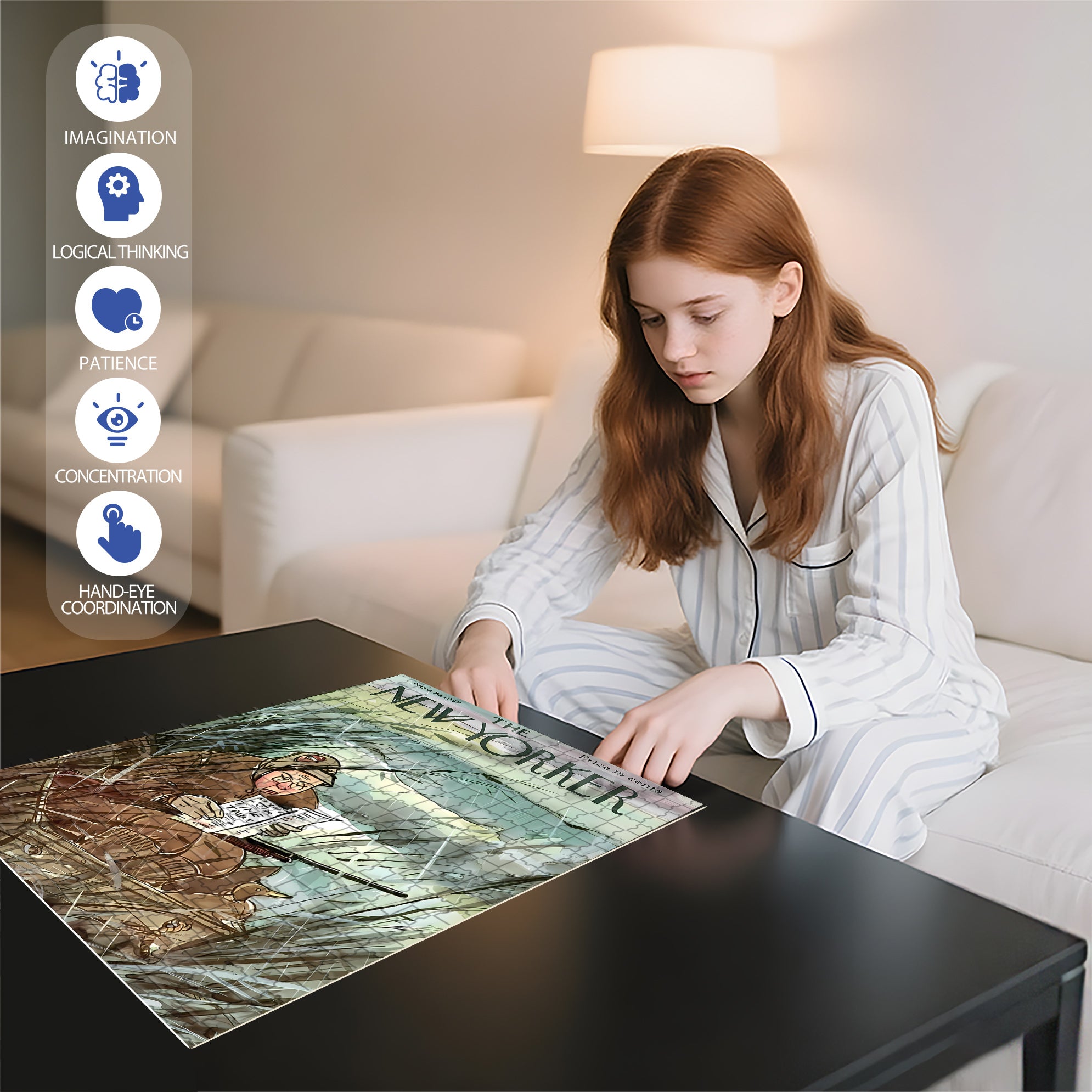 In The Newspaper 500pcs/1000pcs Jigsaw Puzzle, Scratch-Resistant, Interactive Family Game & Brain-Boosting DIY Decor, Perfect for Halloween, Christmas & New Year Gifts, Family Puzzle Game