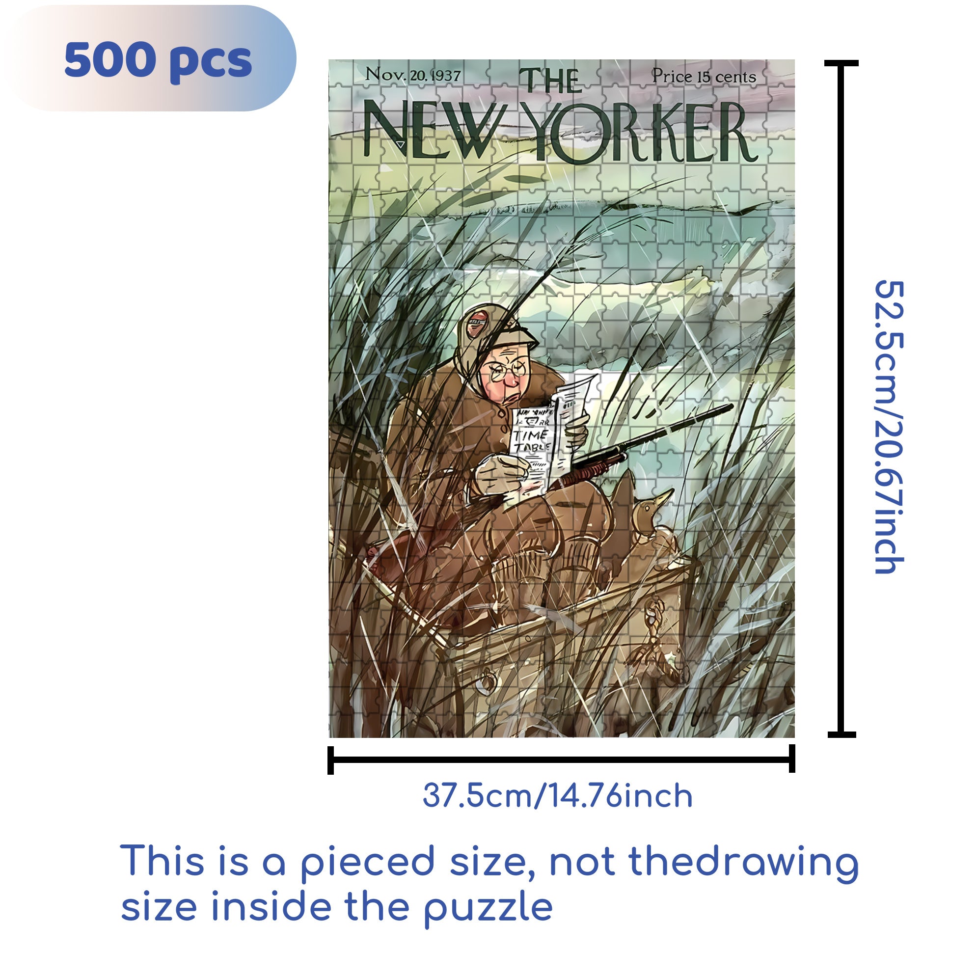 In The Newspaper 500pcs/1000pcs Jigsaw Puzzle, Scratch-Resistant, Interactive Family Game & Brain-Boosting DIY Decor, Perfect for Halloween, Christmas & New Year Gifts, Family Puzzle Game