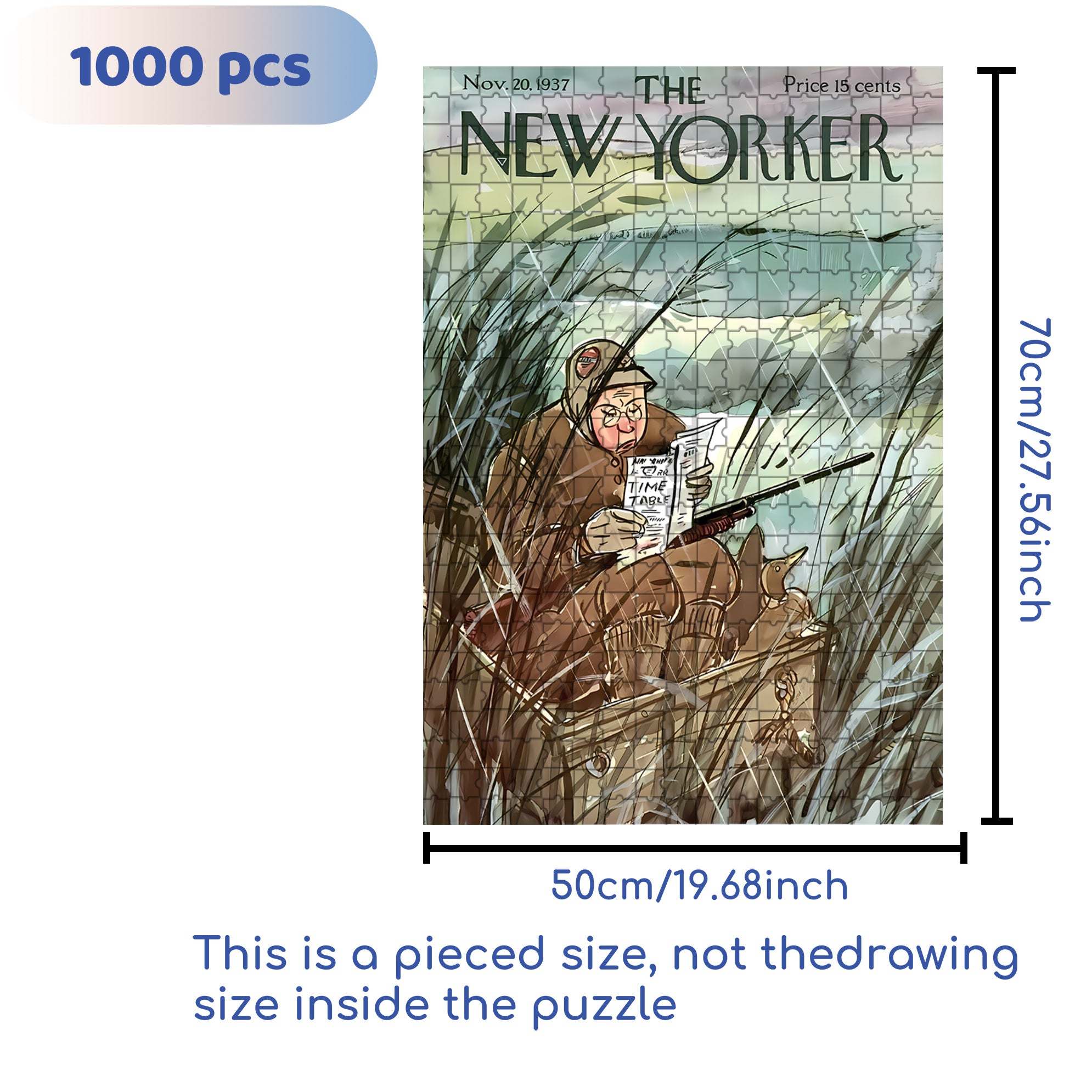 In The Newspaper 500pcs/1000pcs Jigsaw Puzzle, Scratch-Resistant, Interactive Family Game & Brain-Boosting DIY Decor, Perfect for Halloween, Christmas & New Year Gifts, Family Puzzle Game