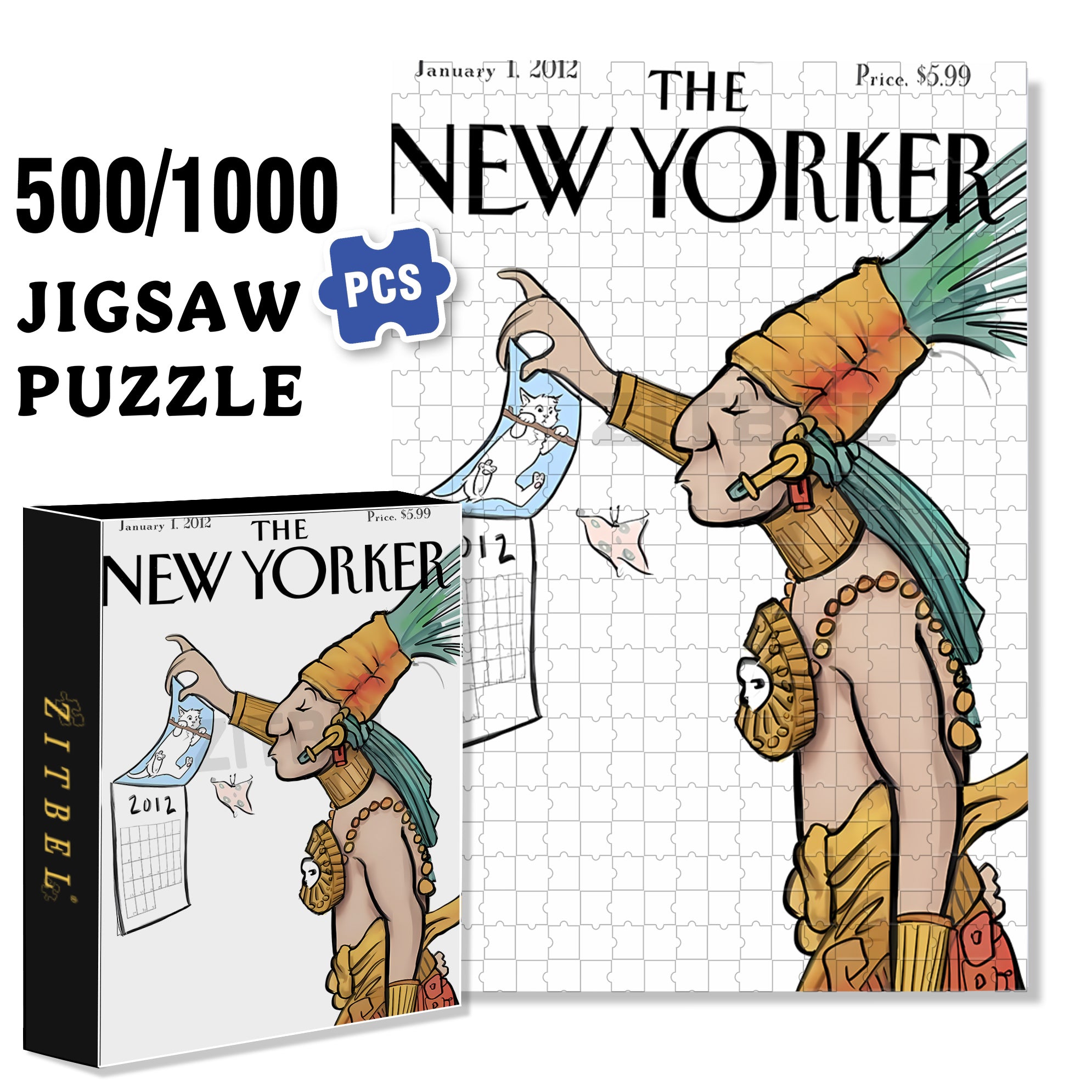Lift It Up 500pcs/1000pcs Jigsaw Puzzle, Scratch-Resistant, Interactive Family Game & Brain-Boosting DIY Decor, Perfect for Halloween, Christmas & New Year Gifts, Family Puzzle Game