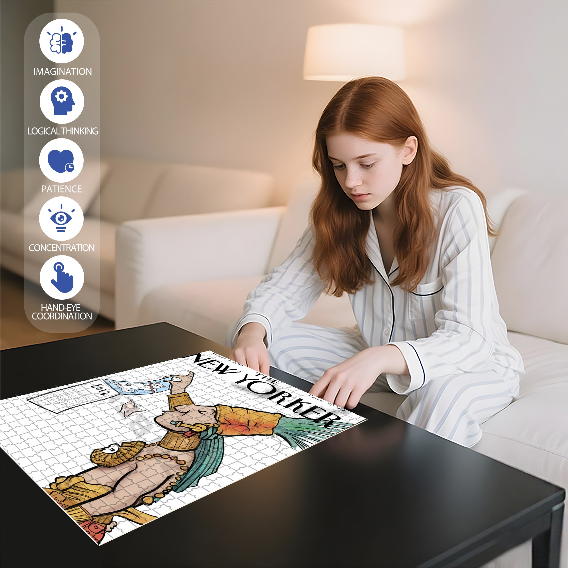 Lift It Up 500pcs/1000pcs Jigsaw Puzzle, Scratch-Resistant, Interactive Family Game & Brain-Boosting DIY Decor, Perfect for Halloween, Christmas & New Year Gifts, Family Puzzle Game