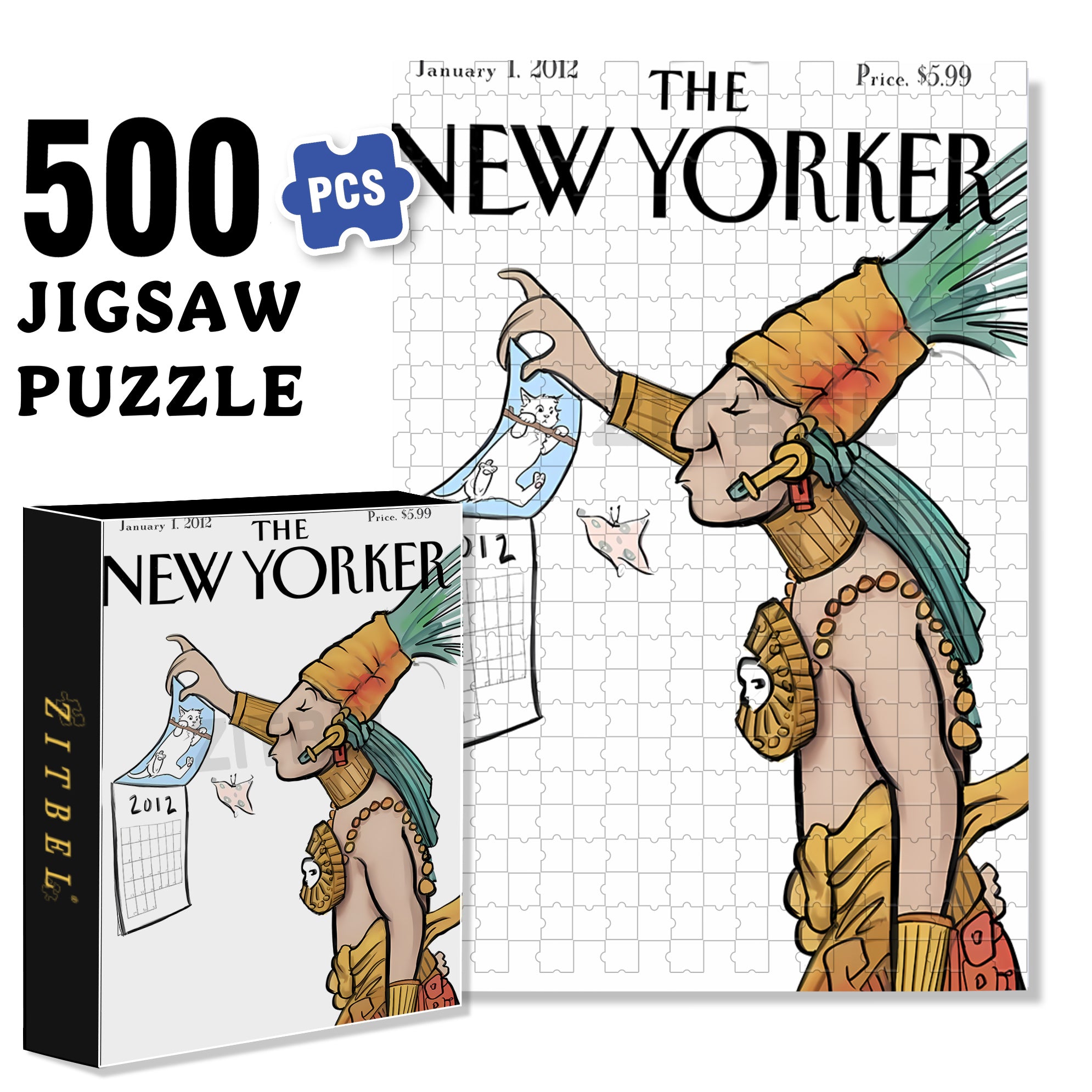 Lift It Up 500pcs/1000pcs Jigsaw Puzzle, Scratch-Resistant, Interactive Family Game & Brain-Boosting DIY Decor, Perfect for Halloween, Christmas & New Year Gifts, Family Puzzle Game