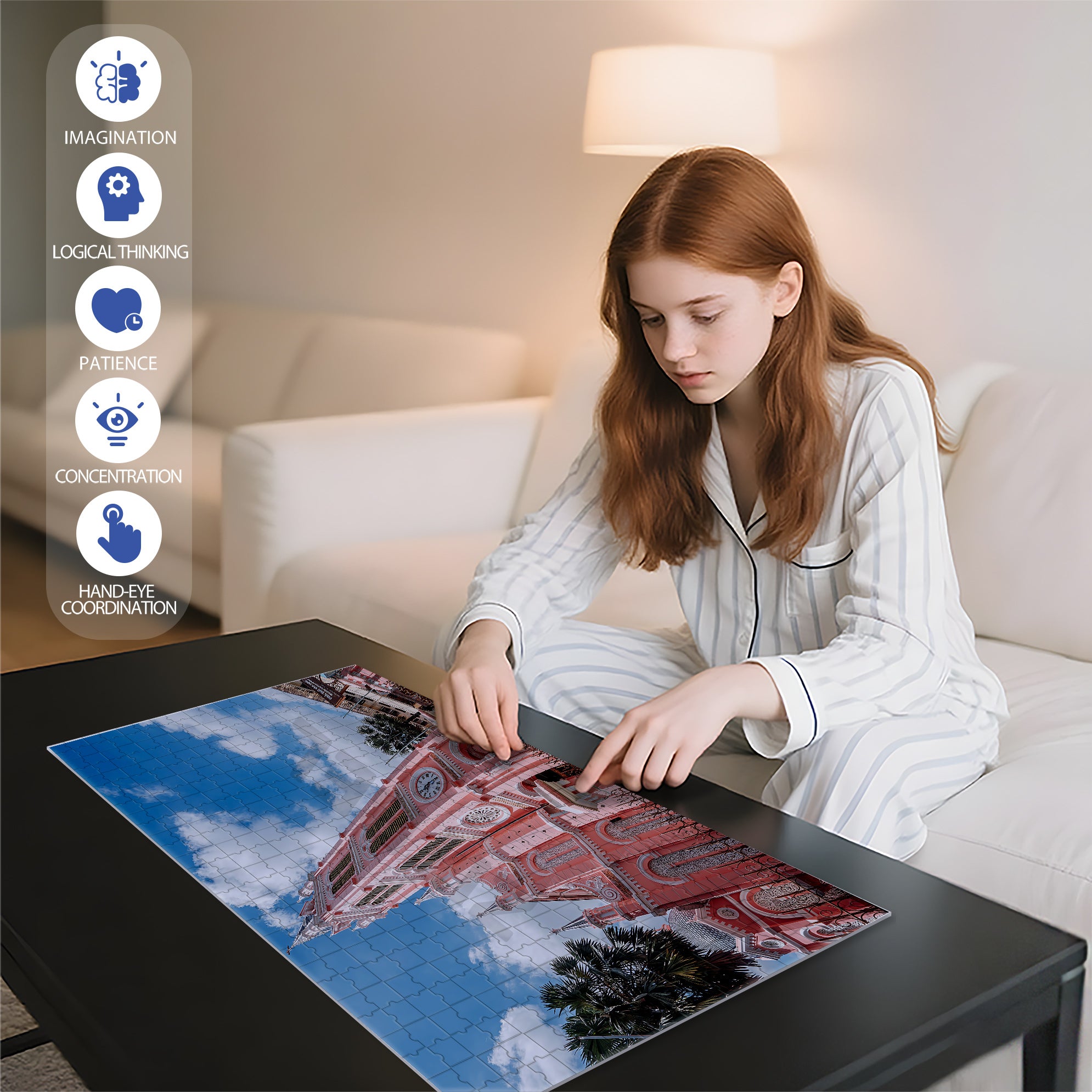 Notre Dame Cathedral in Ho Chi Minh City 500pcs/1000pcs Jigsaw Puzzle, Scratch-Resistant, Interactive Family Game & Brain-Boosting DIY Decor, Perfect for Halloween, Christmas & New Year Gifts, Family Puzzle Game
