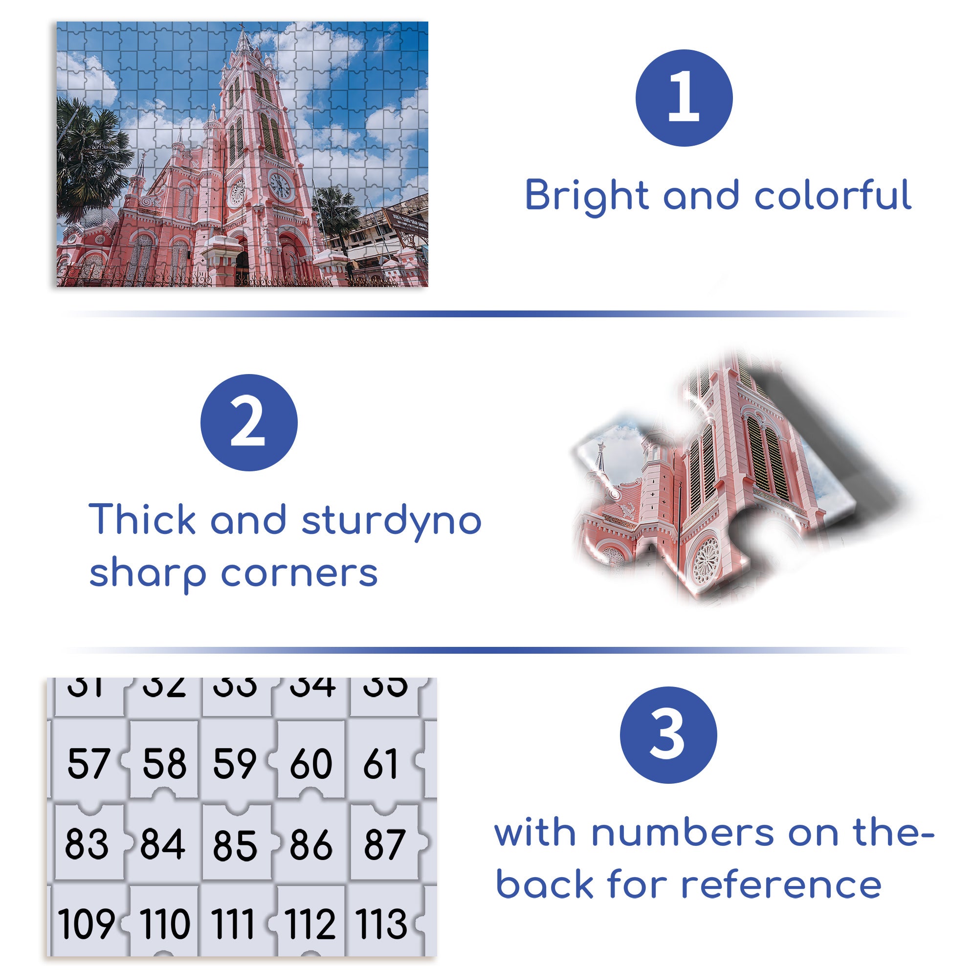 Notre Dame Cathedral in Ho Chi Minh City 500pcs/1000pcs Jigsaw Puzzle, Scratch-Resistant, Interactive Family Game & Brain-Boosting DIY Decor, Perfect for Halloween, Christmas & New Year Gifts, Family Puzzle Game