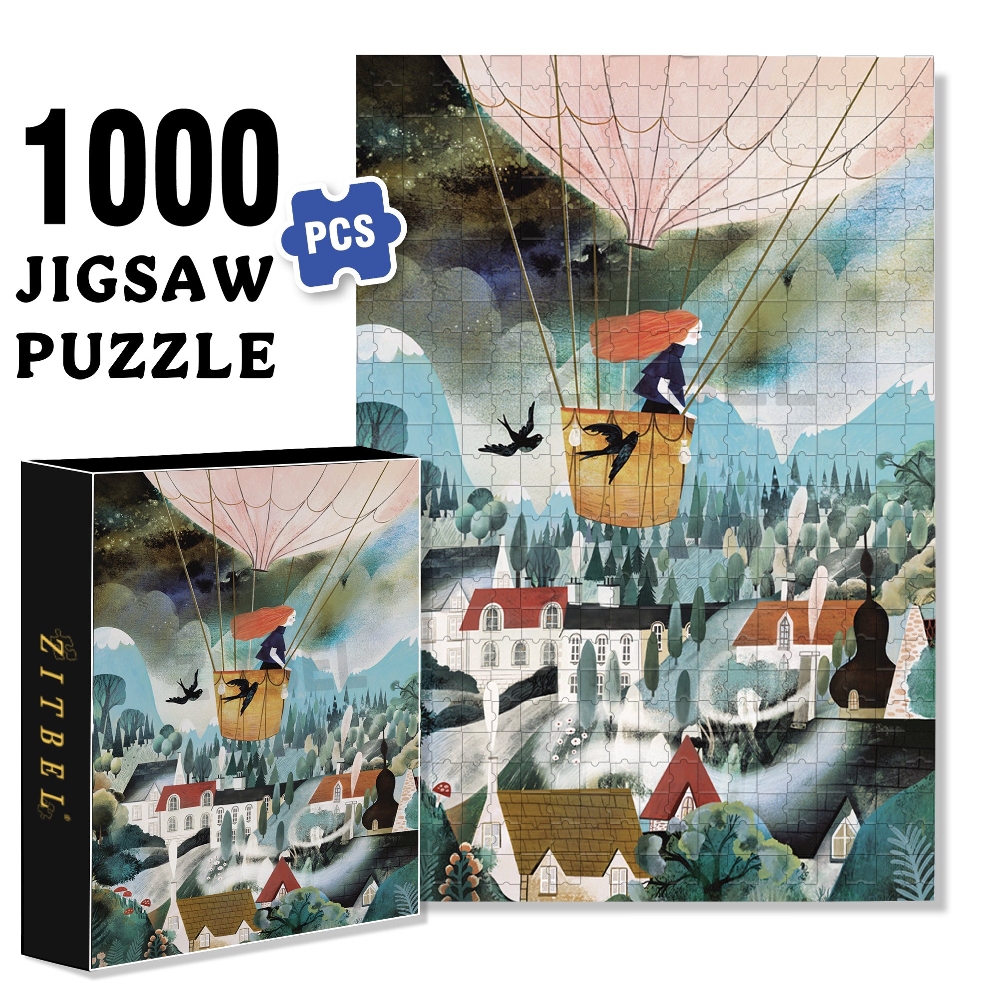 On a Voyage 500pcs/1000pcs Jigsaw Puzzle, Scratch-Resistant, Interactive Family Game & Brain-Boosting DIY Decor, Perfect for Halloween, Christmas & New Year Gifts, Family Puzzle Game