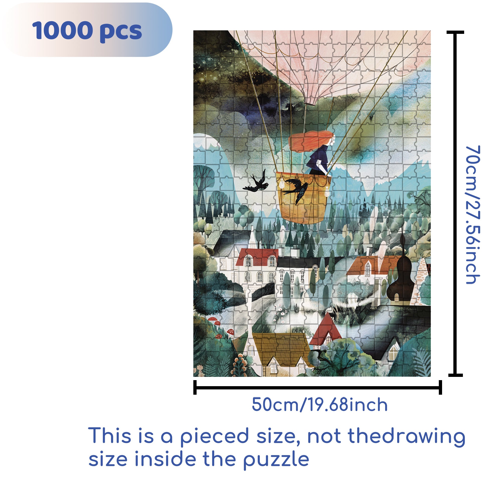 On a Voyage 500pcs/1000pcs Jigsaw Puzzle, Scratch-Resistant, Interactive Family Game & Brain-Boosting DIY Decor, Perfect for Halloween, Christmas & New Year Gifts, Family Puzzle Game