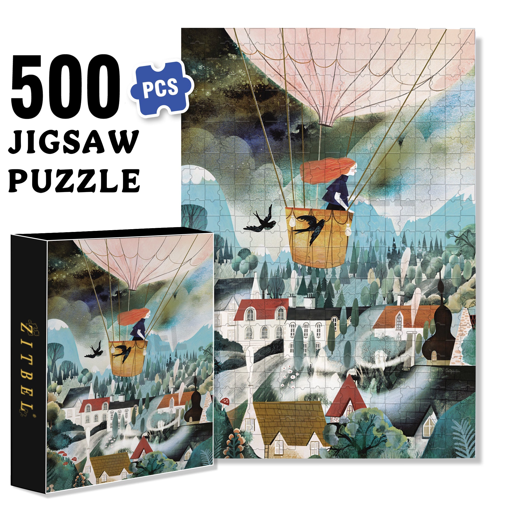 On a Voyage 500pcs/1000pcs Jigsaw Puzzle, Scratch-Resistant, Interactive Family Game & Brain-Boosting DIY Decor, Perfect for Halloween, Christmas & New Year Gifts, Family Puzzle Game