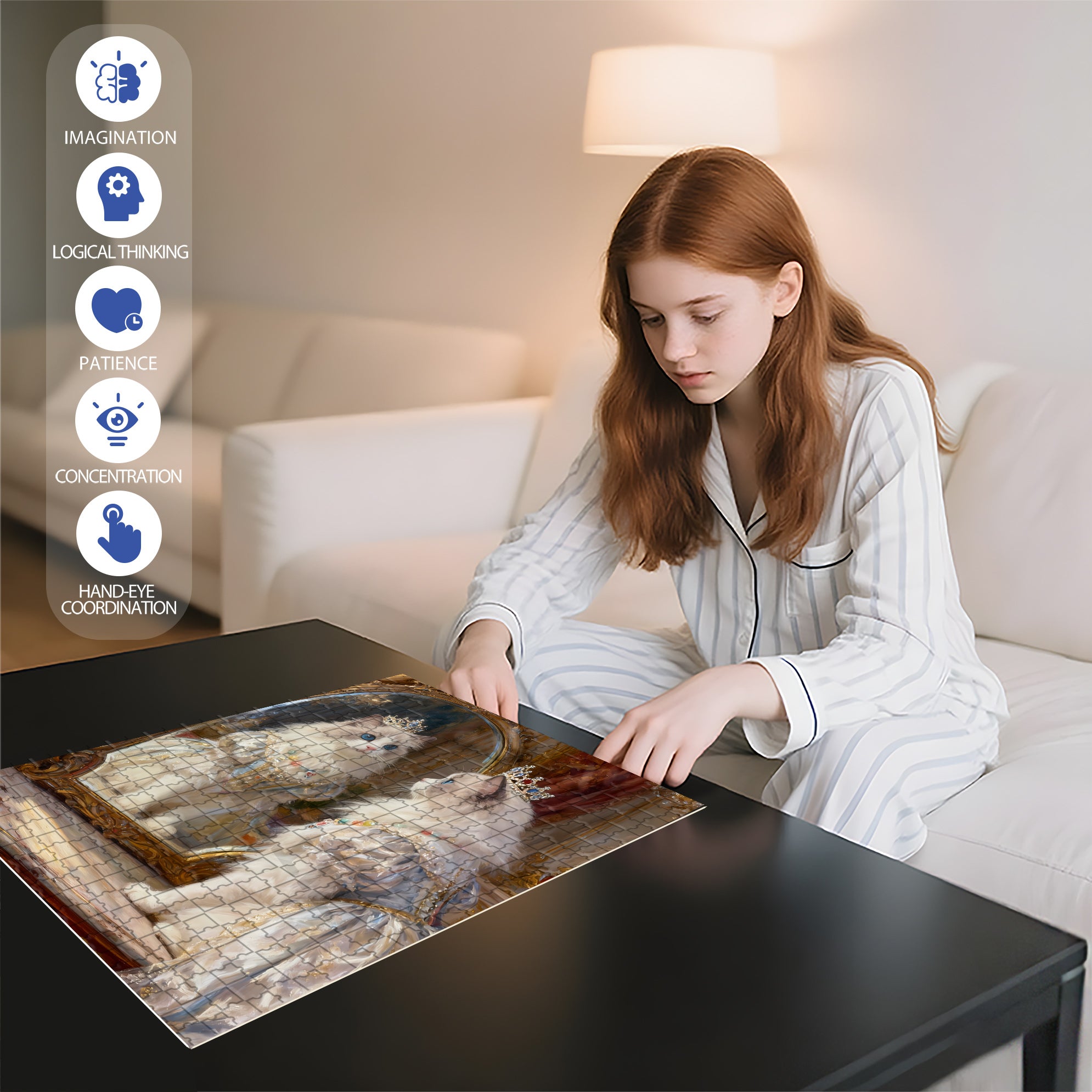 Princess In The Mirror 500pcs/1000pcs Jigsaw Puzzle, Scratch-Resistant, Interactive Family Game & Brain-Boosting DIY Decor, Perfect for Halloween, Christmas & New Year Gifts, Family Puzzle Game
