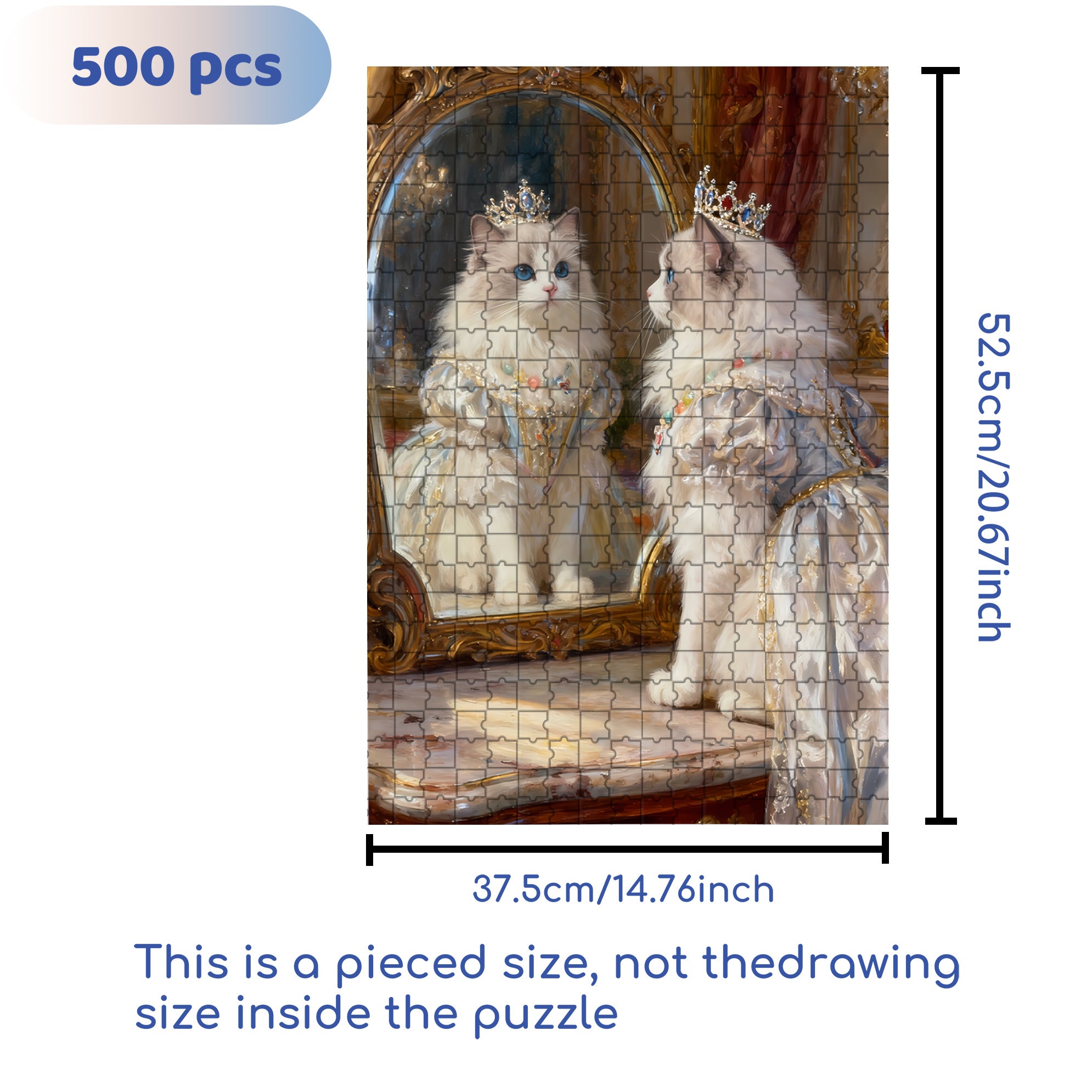 Princess In The Mirror 500pcs/1000pcs Jigsaw Puzzle, Scratch-Resistant, Interactive Family Game & Brain-Boosting DIY Decor, Perfect for Halloween, Christmas & New Year Gifts, Family Puzzle Game