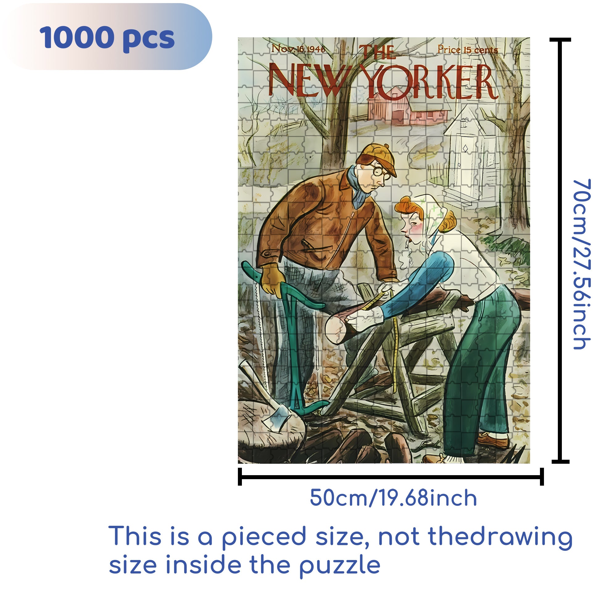 Sawing Wood 500pcs/1000pcs Jigsaw Puzzle, Scratch-Resistant, Interactive Family Game & Brain-Boosting DIY Decor, Perfect for Halloween, Christmas & New Year Gifts, Family Puzzle Game