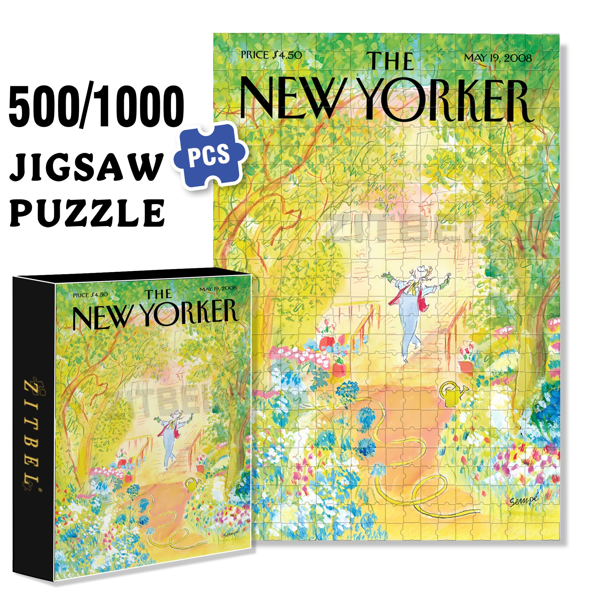Springtime 2008 500pcs/1000pcs Jigsaw Puzzle, Scratch-Resistant, Interactive Family Game & Brain-Boosting DIY Decor, Perfect for Halloween, Christmas & New Year Gifts, Family Puzzle Game