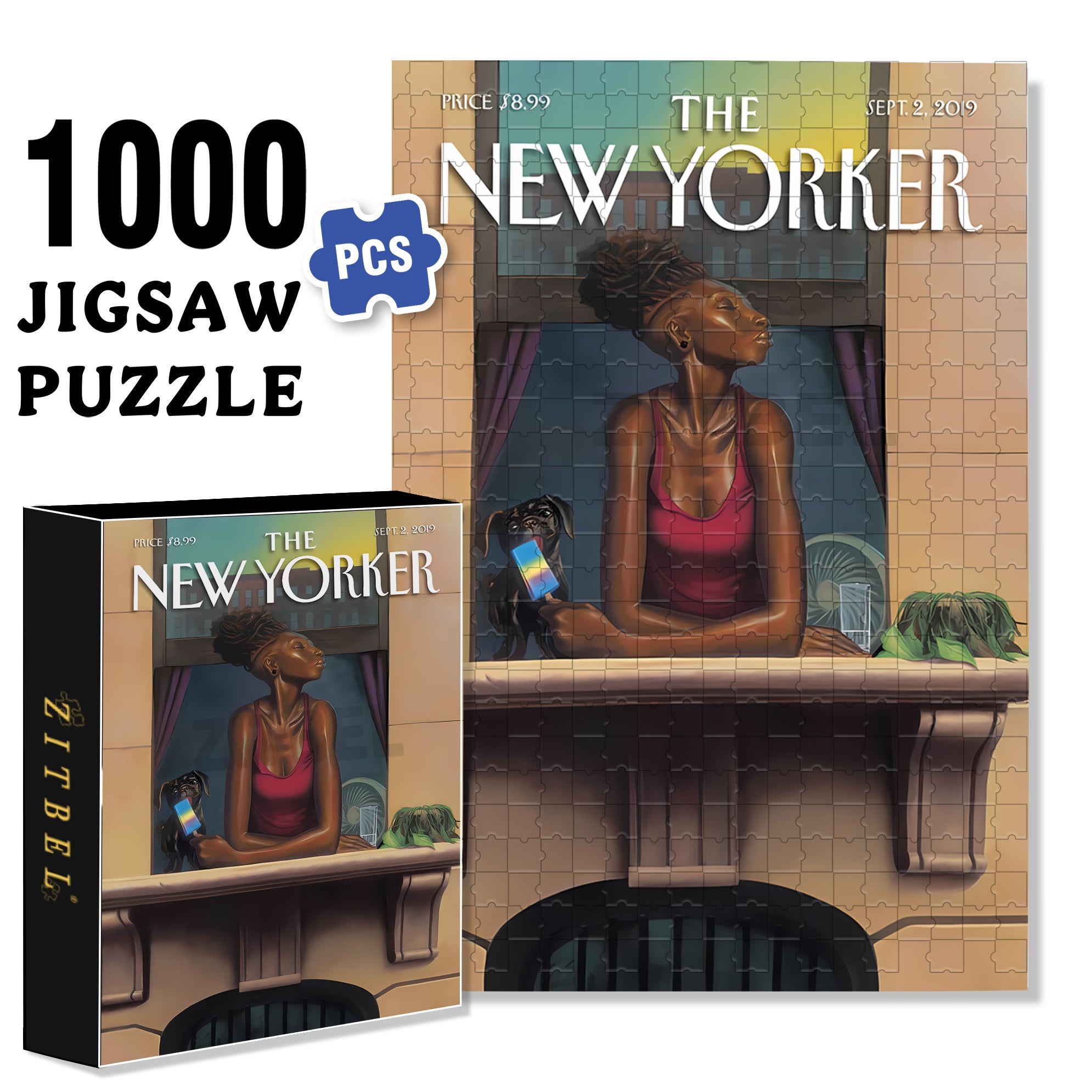 Stealing Puppy 500pcs/1000pcs Jigsaw Puzzle, Scratch-Resistant, Interactive Family Game & Brain-Boosting DIY Decor, Perfect for Halloween, Christmas & New Year Gifts, Family Puzzle Game