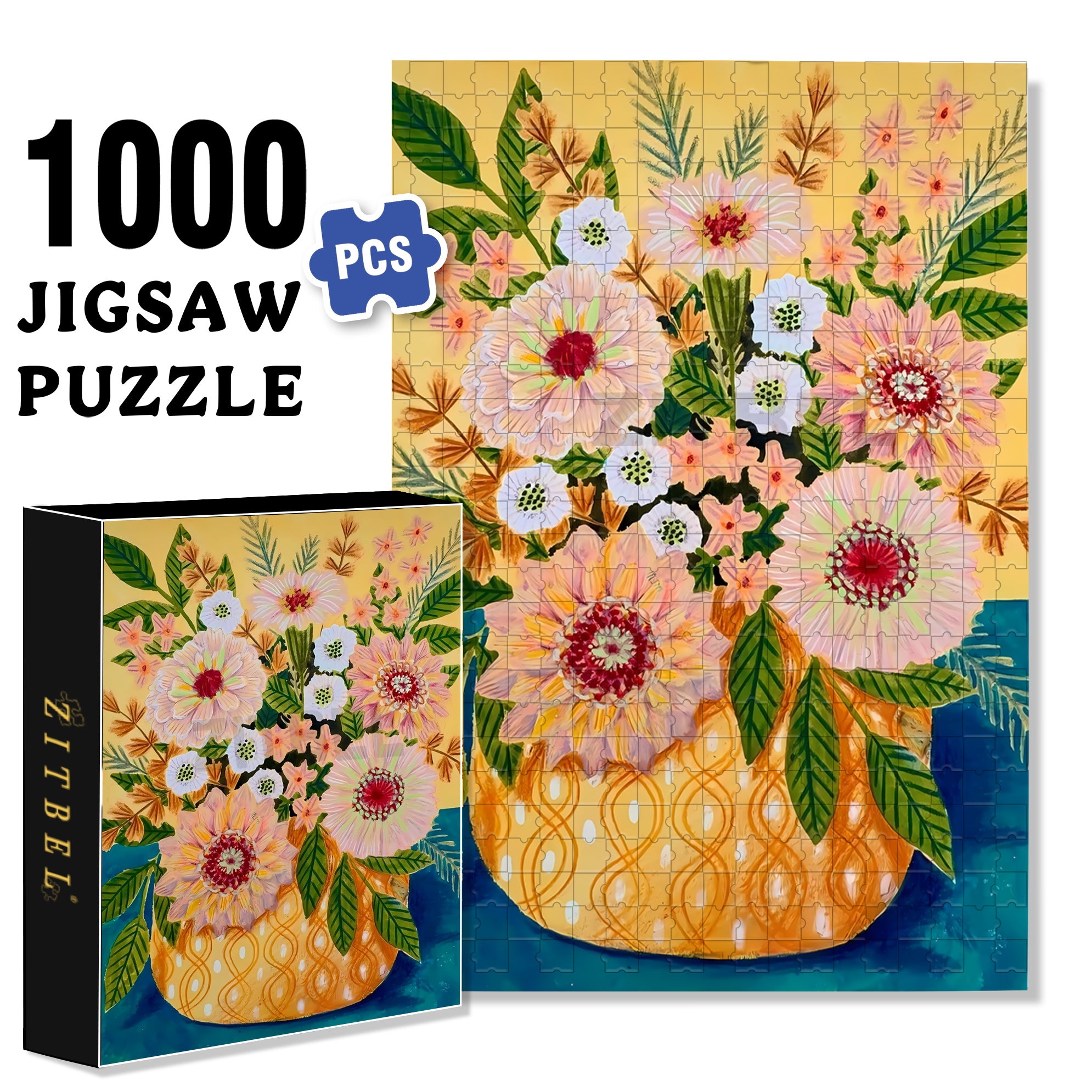 Still Life Sketch 500pcs/1000pcs Jigsaw Puzzle, Scratch-Resistant, Interactive Family Game & Brain-Boosting DIY Decor, Perfect for Halloween, Christmas & New Year Gifts, Family Puzzle Game