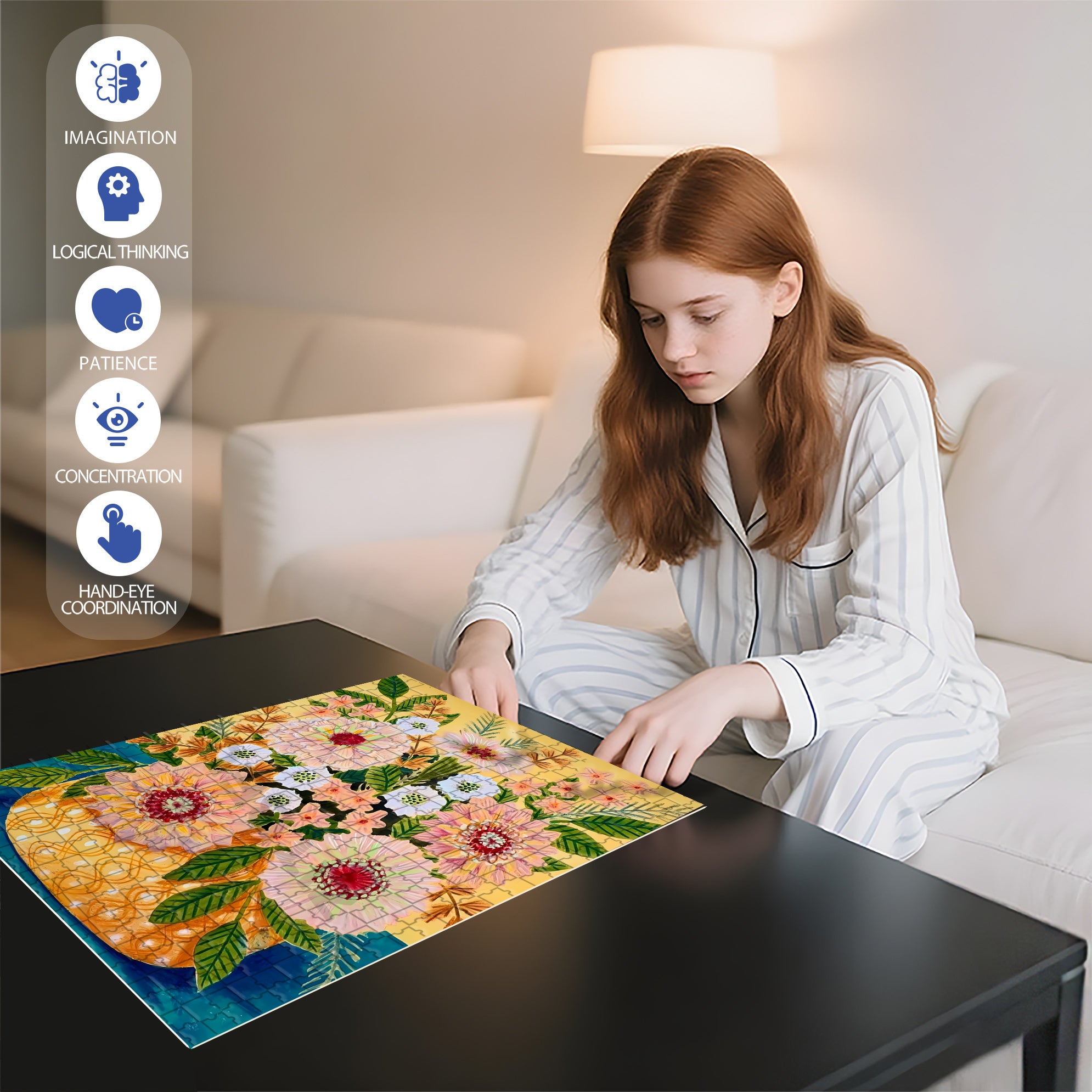 Still Life Sketch 500pcs/1000pcs Jigsaw Puzzle, Scratch-Resistant, Interactive Family Game & Brain-Boosting DIY Decor, Perfect for Halloween, Christmas & New Year Gifts, Family Puzzle Game